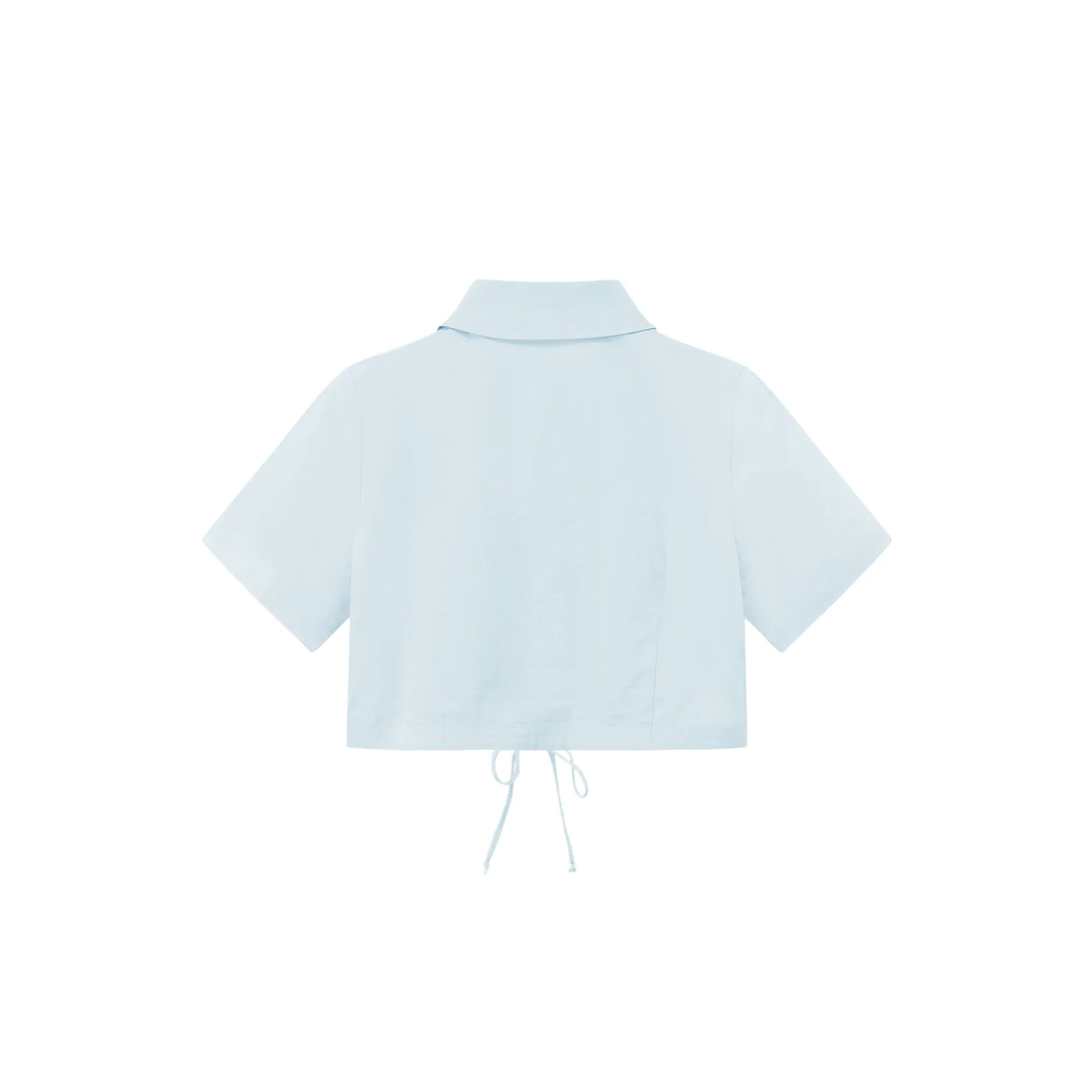 Lace Up Star Cropped Shirt