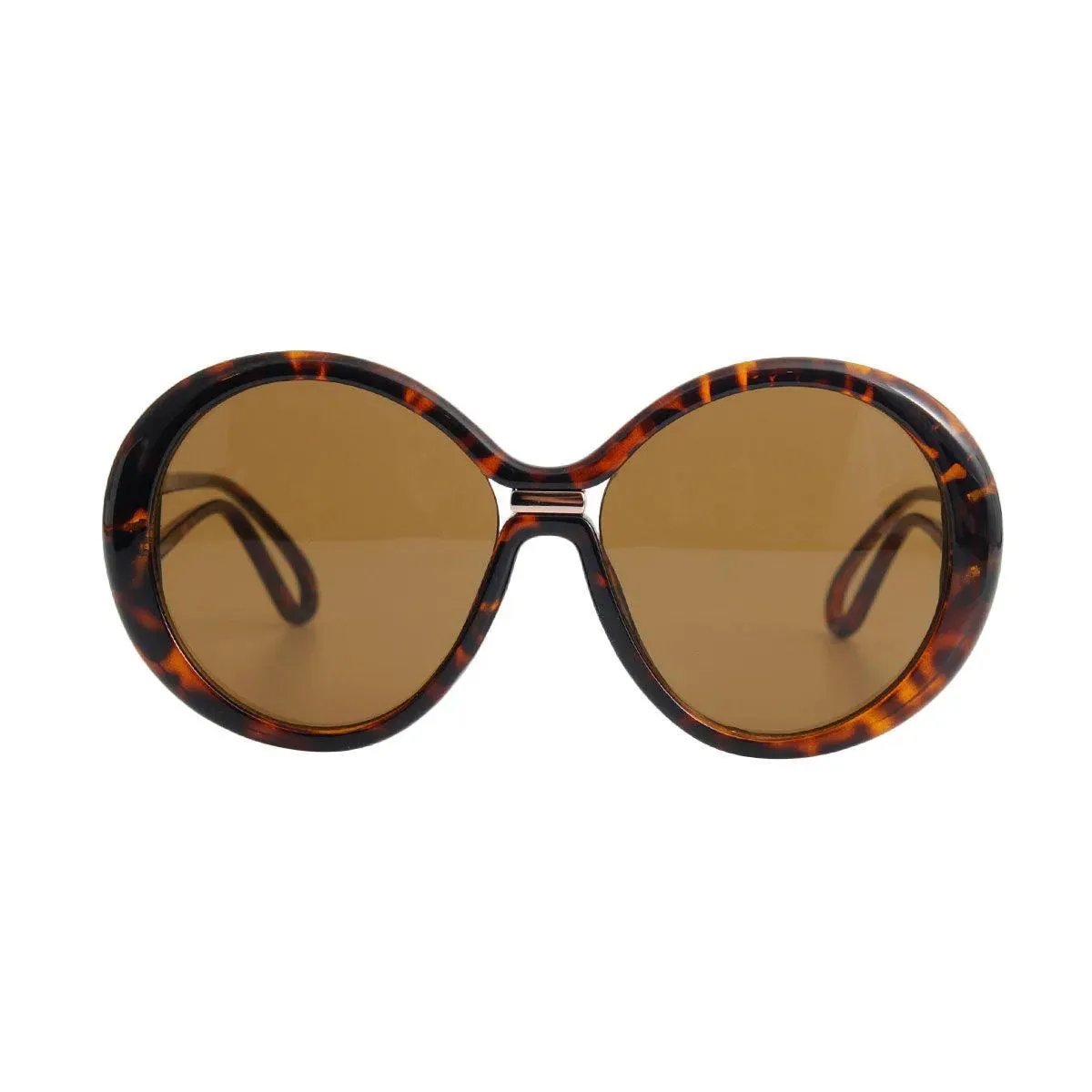 Ladies Sleek Gradient Round Sunglasses Timeless Feel in Faux Tortoiseshell