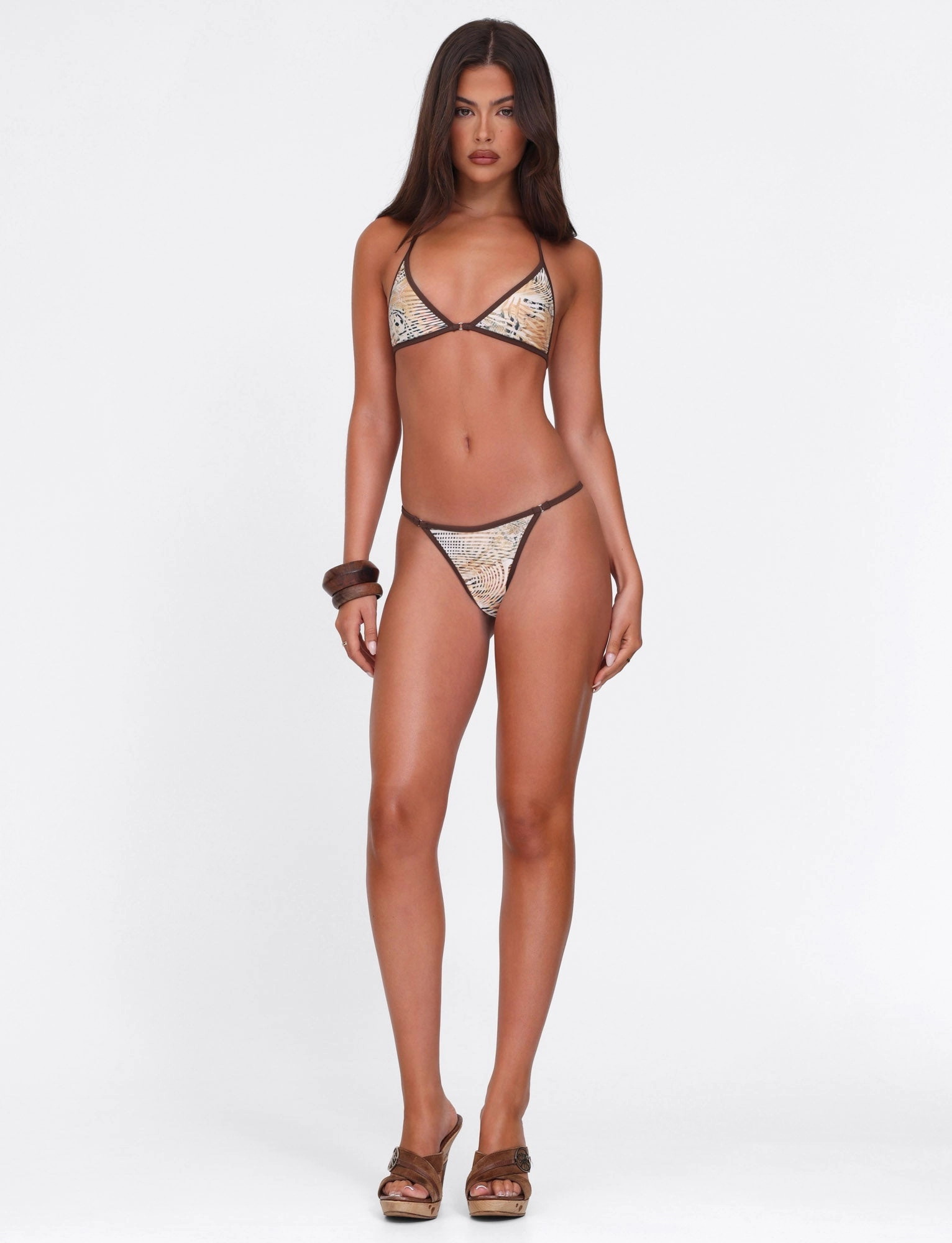 DIANA BIKINI TOP - NEUTRAL : ANIMAL : ANIMAL MARBLE beach party