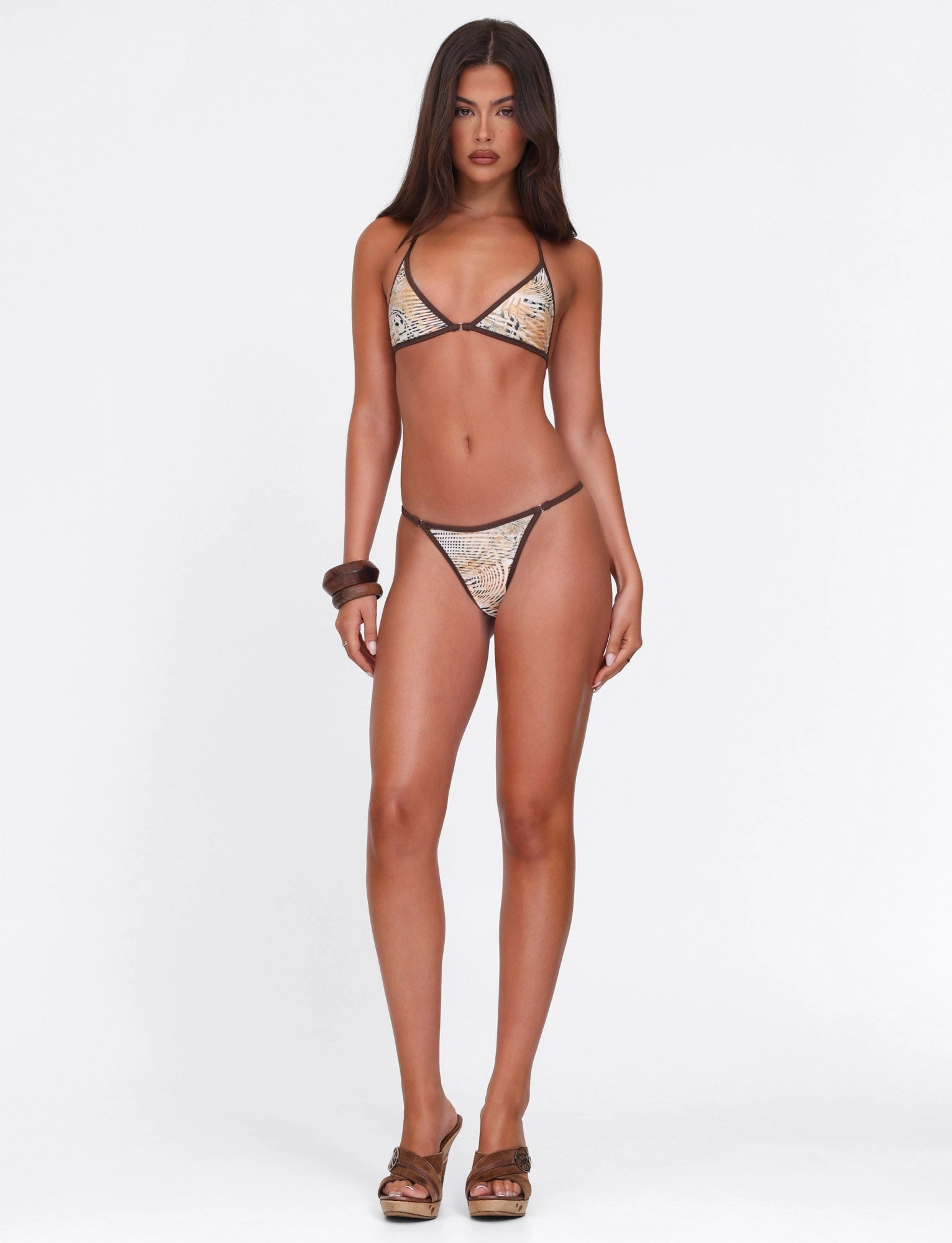 Beach Time Moisture Wicking Technology DIANA BIKINI BOTTOM - NEUTRAL : ANIMAL : ANIMAL MARBLE