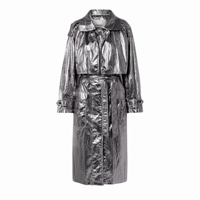 Laika Metallic Trench Urban Hike Style Magnetic Fastenings
