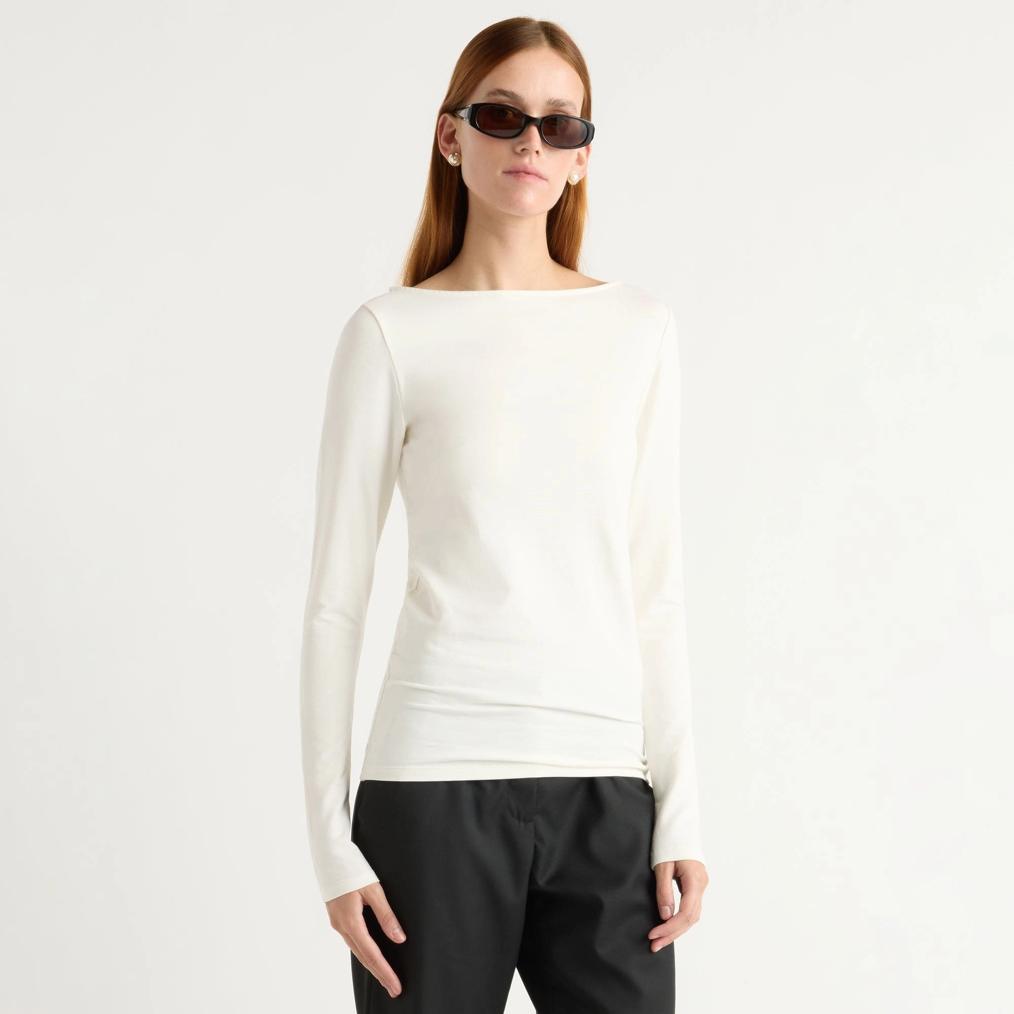 Antimicrobial Finish Lainey Organic Cotton Slit-Neck Tee