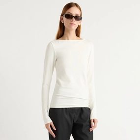Antimicrobial Finish Lainey Organic Cotton Slit-Neck Tee