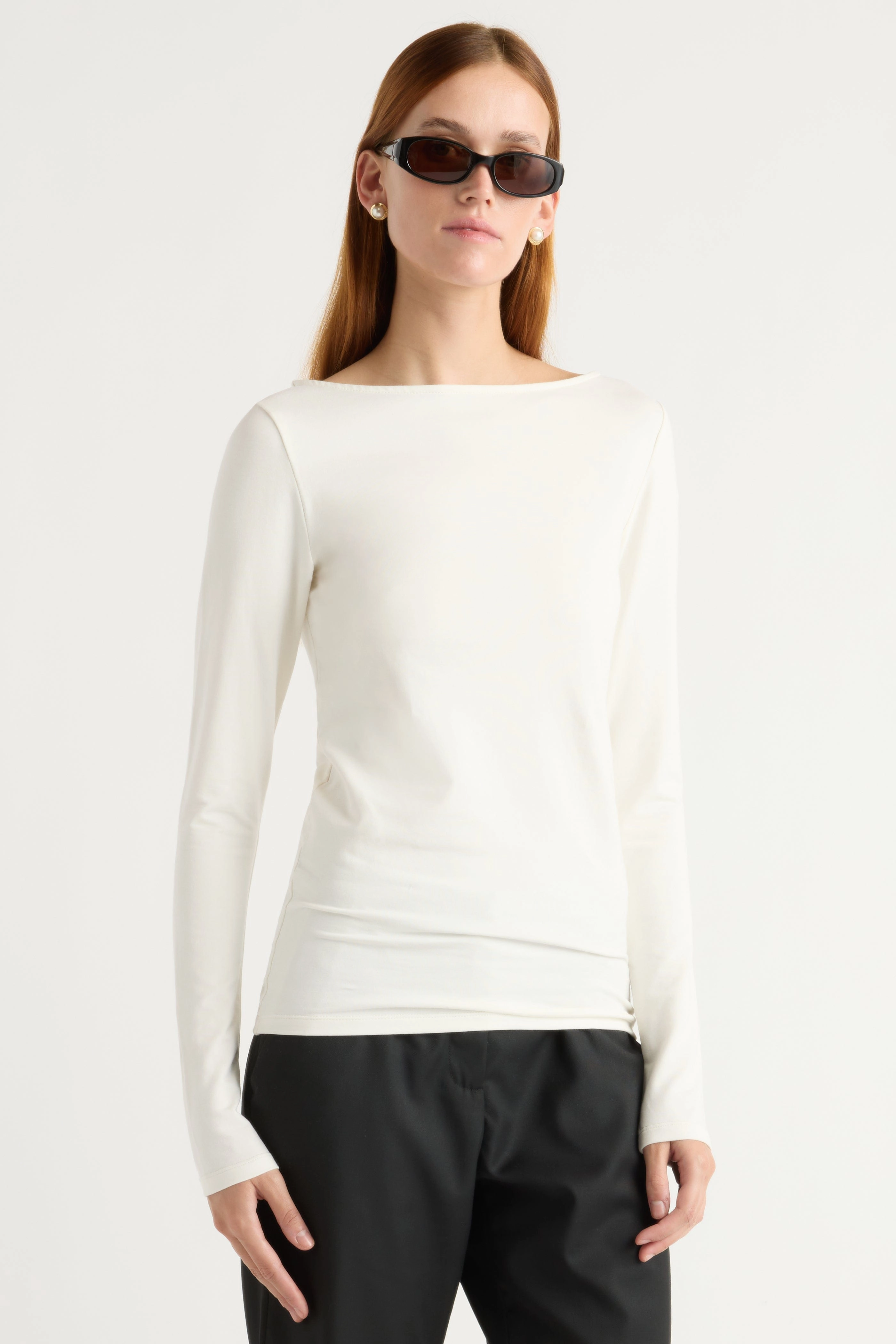 Lainey Organic Cotton Slit-Neck Tee Ergonomic Pattern Design Tear Resistant Reinforcement