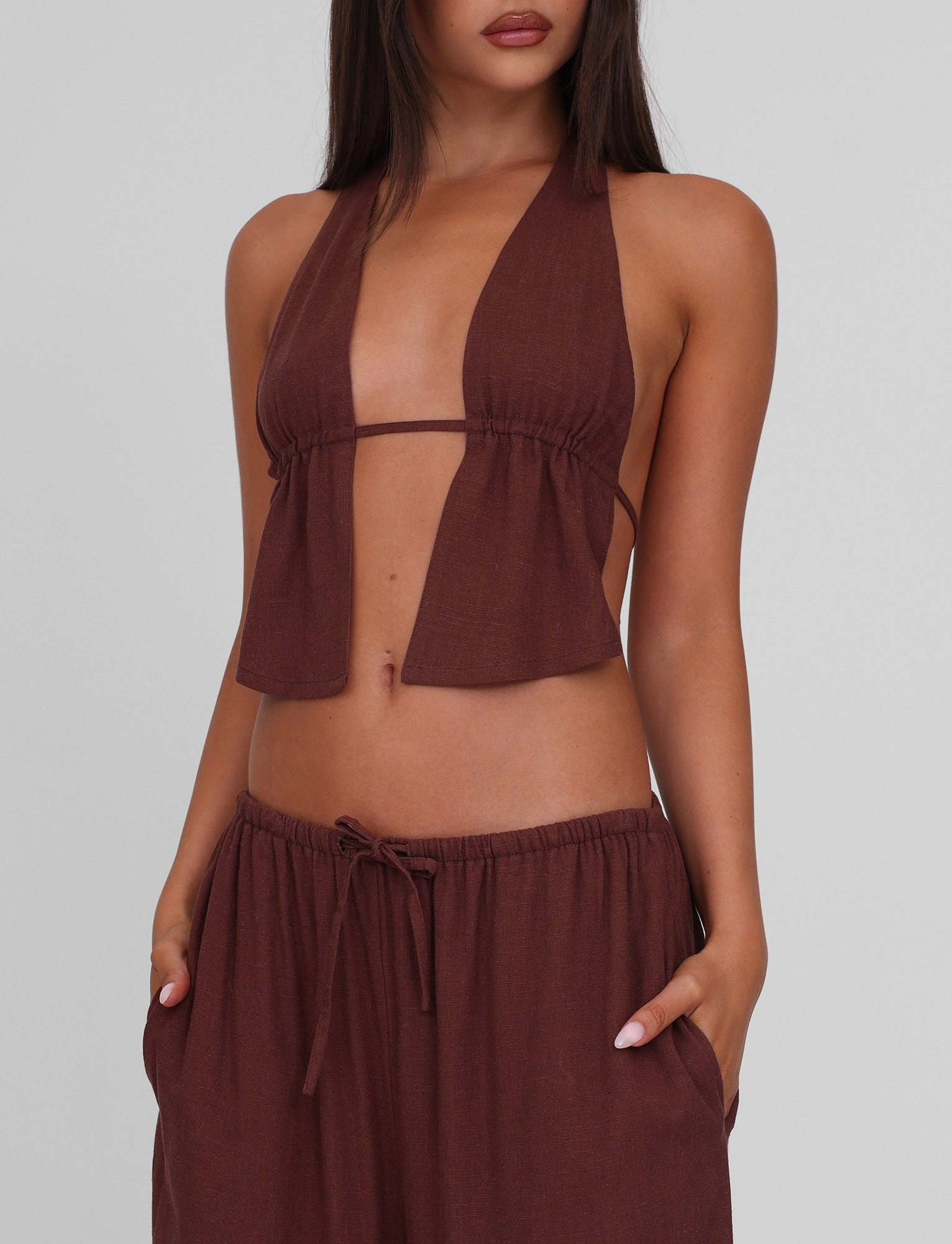 LAINEY TOP - CHOCOLATE QuickPackFoldableDesign Eco Friendly Dye Process