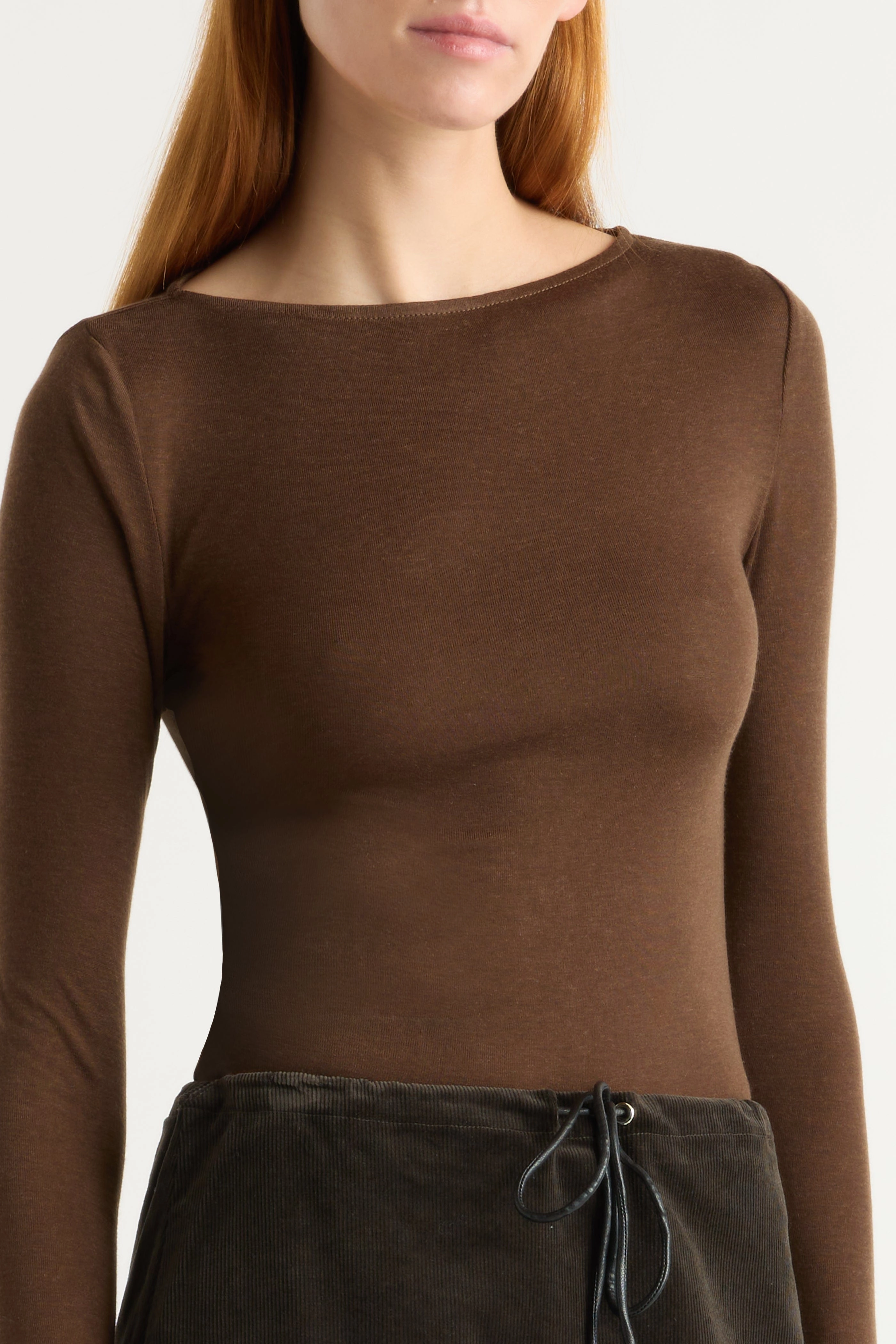 FlexibleCuff CrossGrain Fabric Lana Tencel-Wool Semi-Sheer Tee