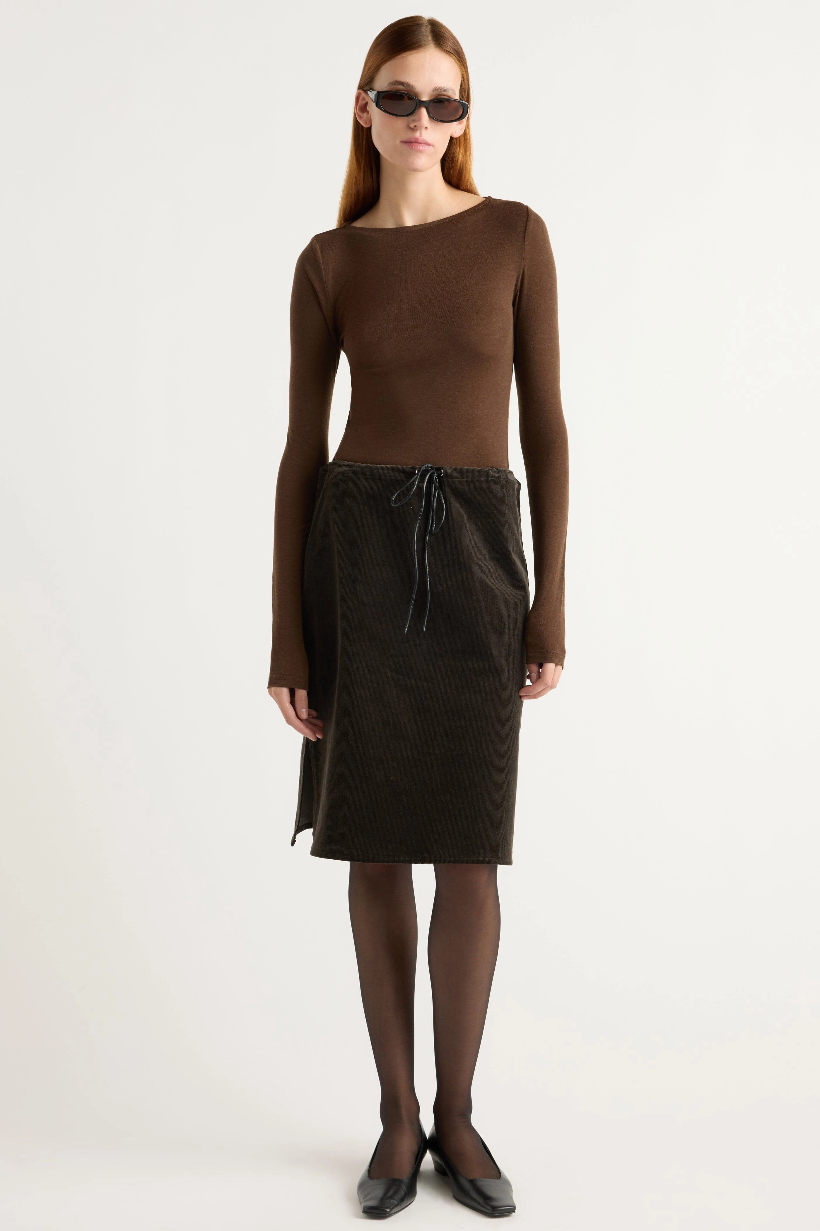 Pocket Reinforcement Lana Tencel-Wool Semi-Sheer Tee