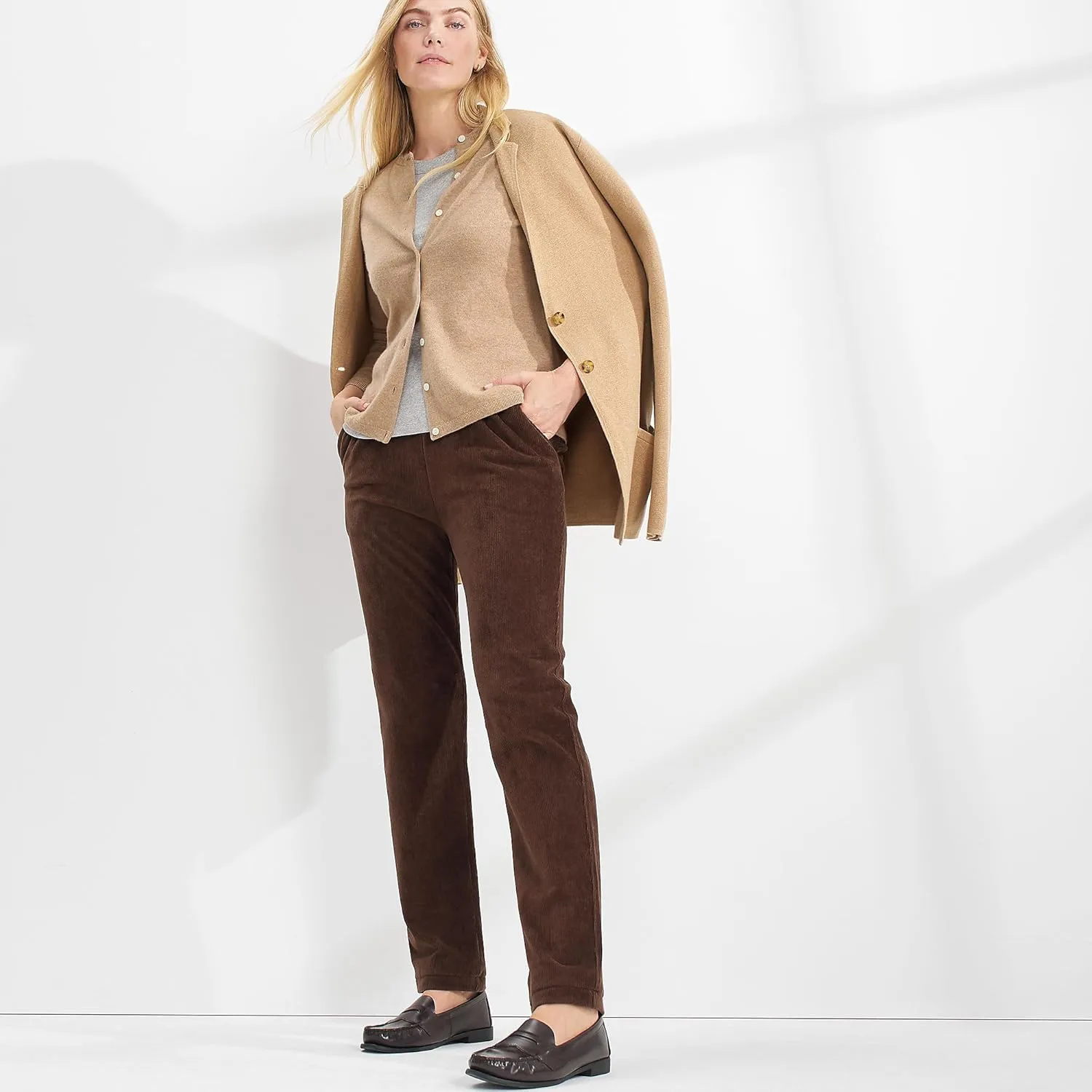Lands' End Women's Sport Knit High Rise Corduroy Pants