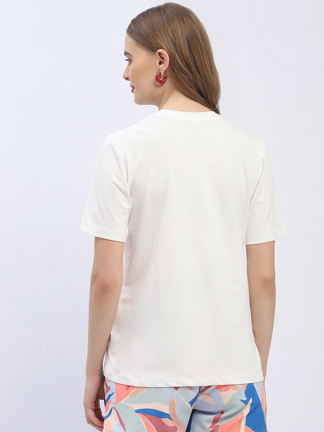 Madame Typography White Regular T-Shirt Casual Comfort Fit