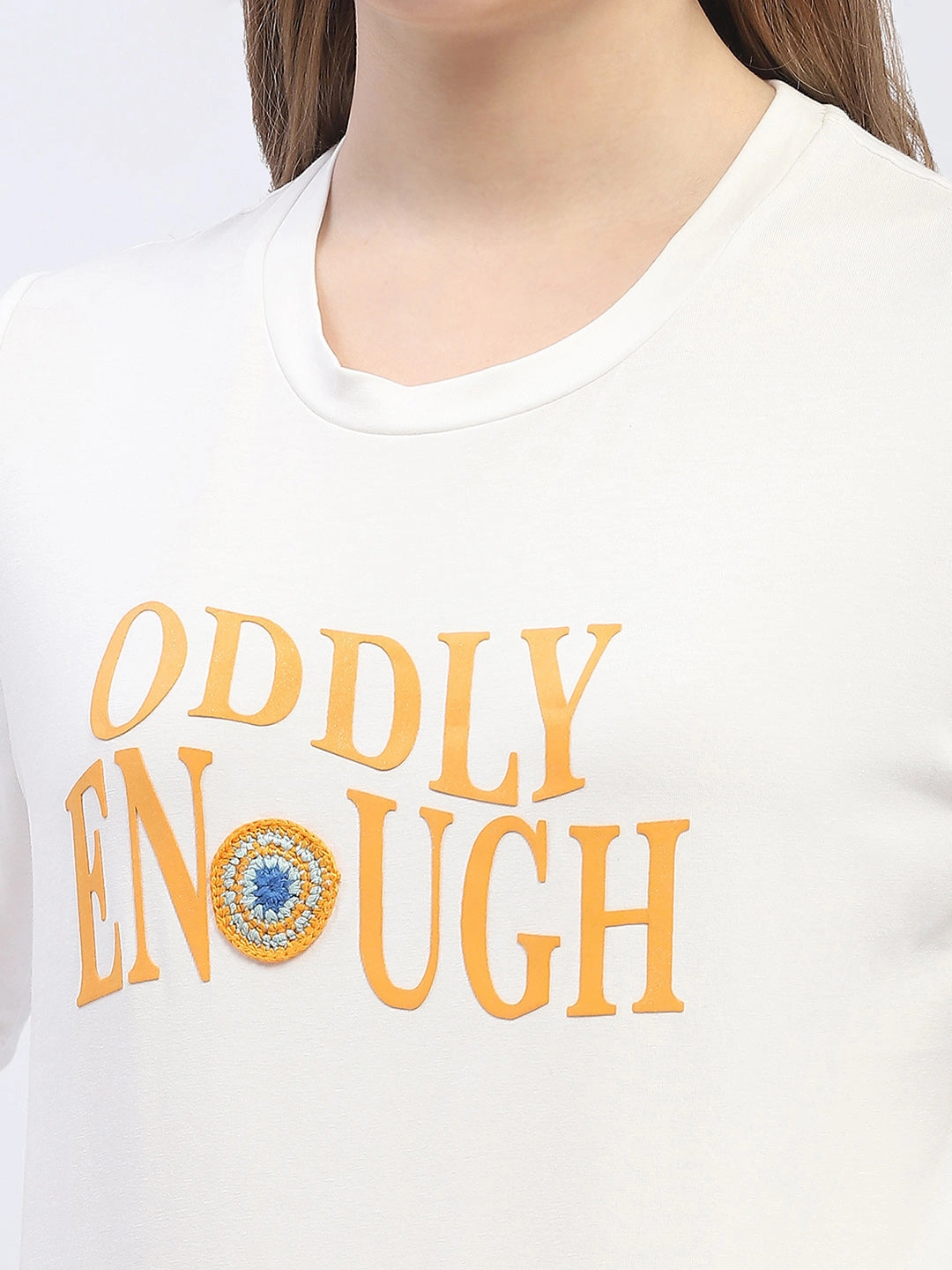 Urban Look Madame Typography White Regular T-Shirt