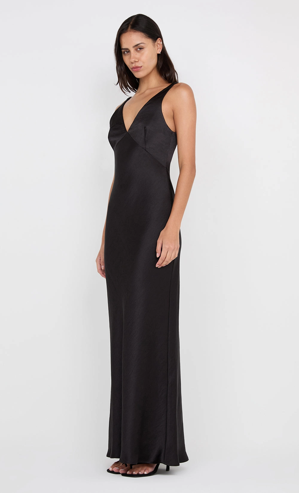 Clean Flow AUSTEN V NECK MAXI DRESS - BLACK