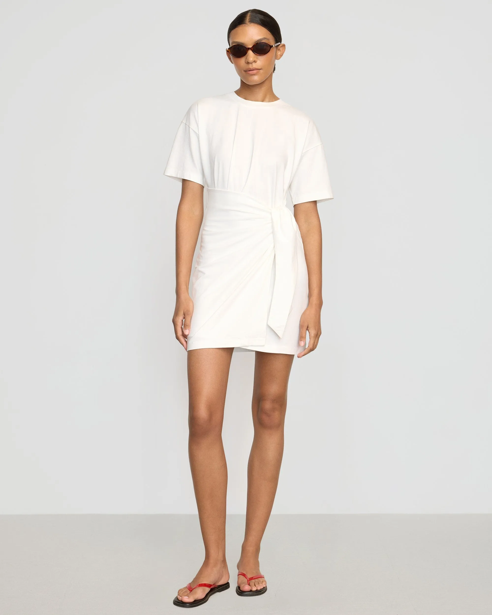 Fallon Organic Cotton T-Shirt Wrap Dress Simple yet chic gown Form Fitting