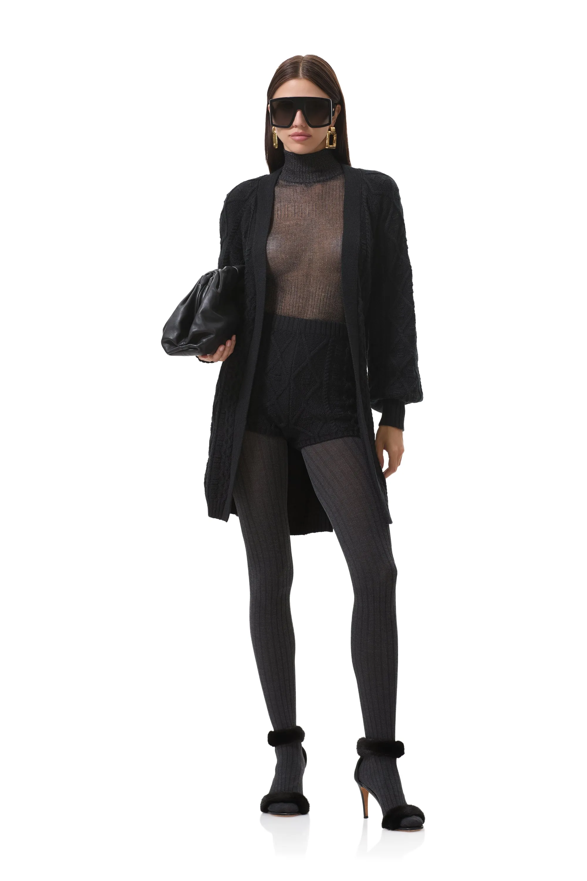 Relaxed fit wear Benoite Sweater Short - Noir