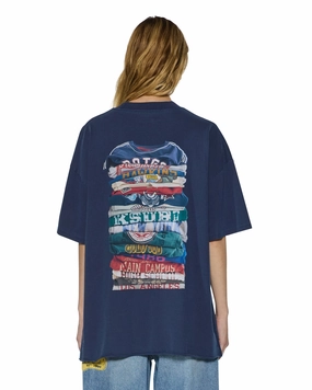 STACKS BOYFRIEND SS TEE INK BLUE SlimFitAdaptation EcoCertified Textile