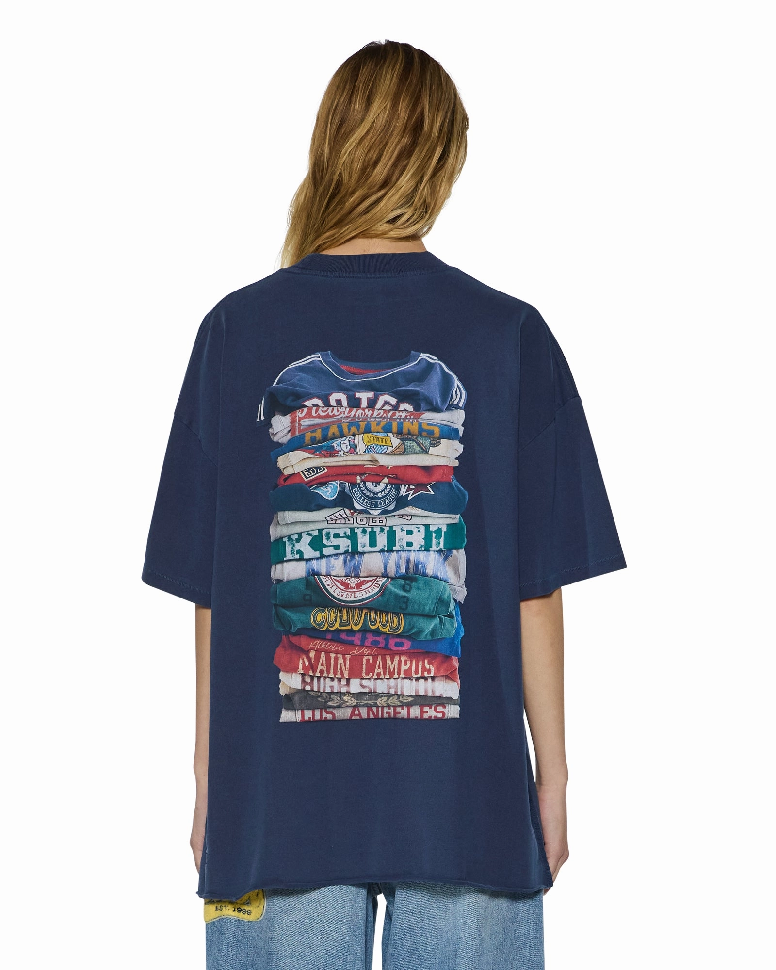 STACKS BOYFRIEND SS TEE INK BLUE SlimFitAdaptation EcoCertified Textile