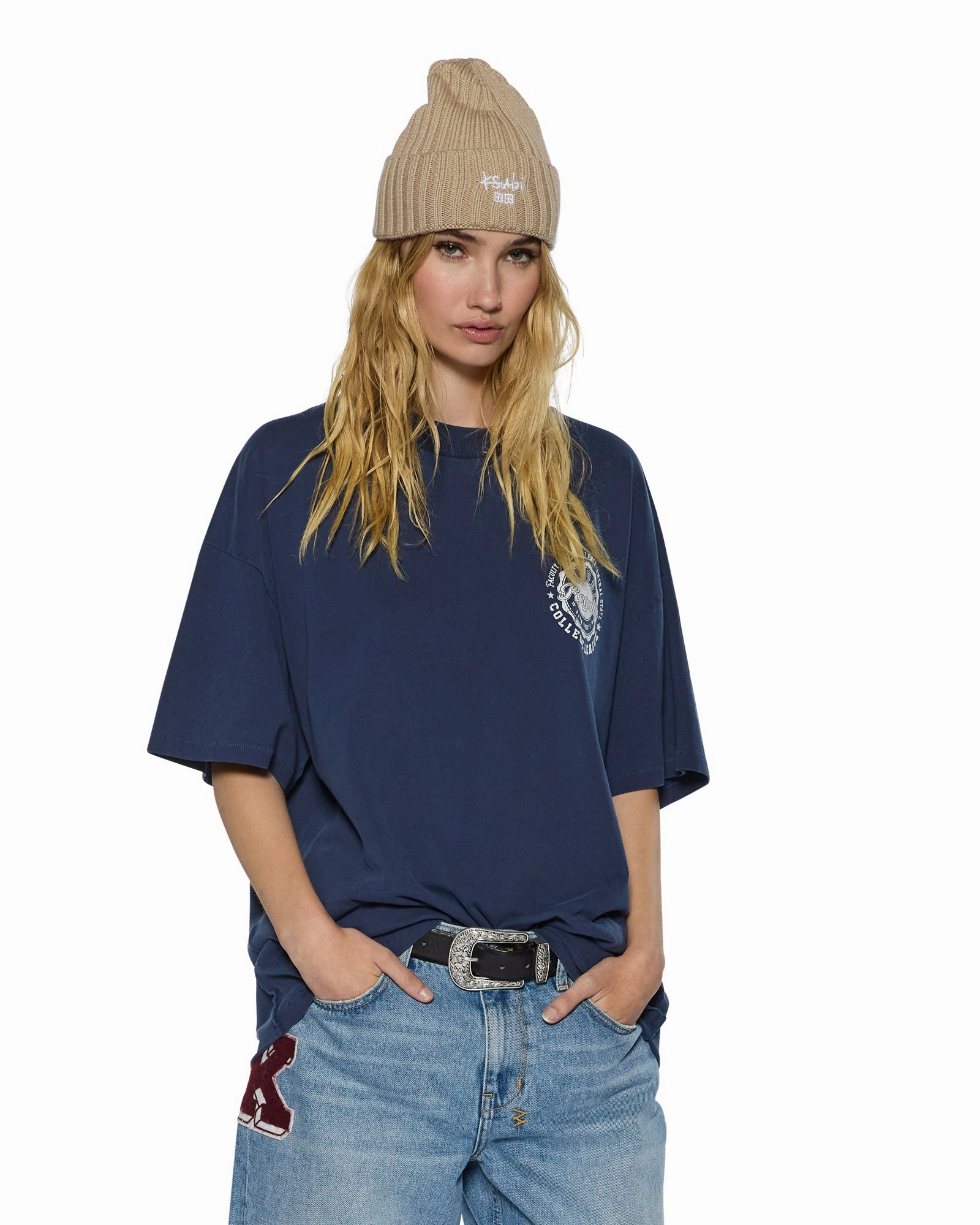 MeshVentilation STACKS BOYFRIEND SS TEE INK BLUE