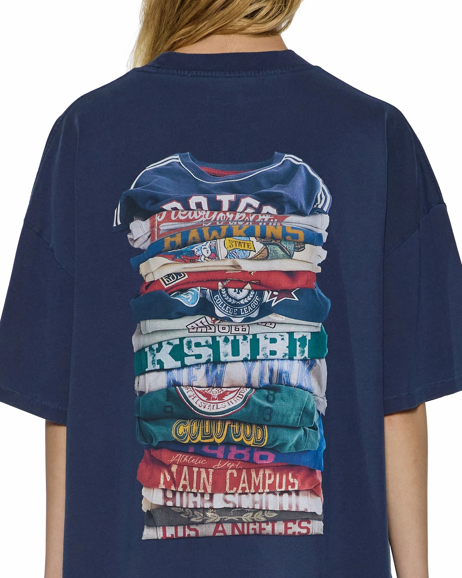 STACKS BOYFRIEND SS TEE INK BLUE Low Profile Zipper