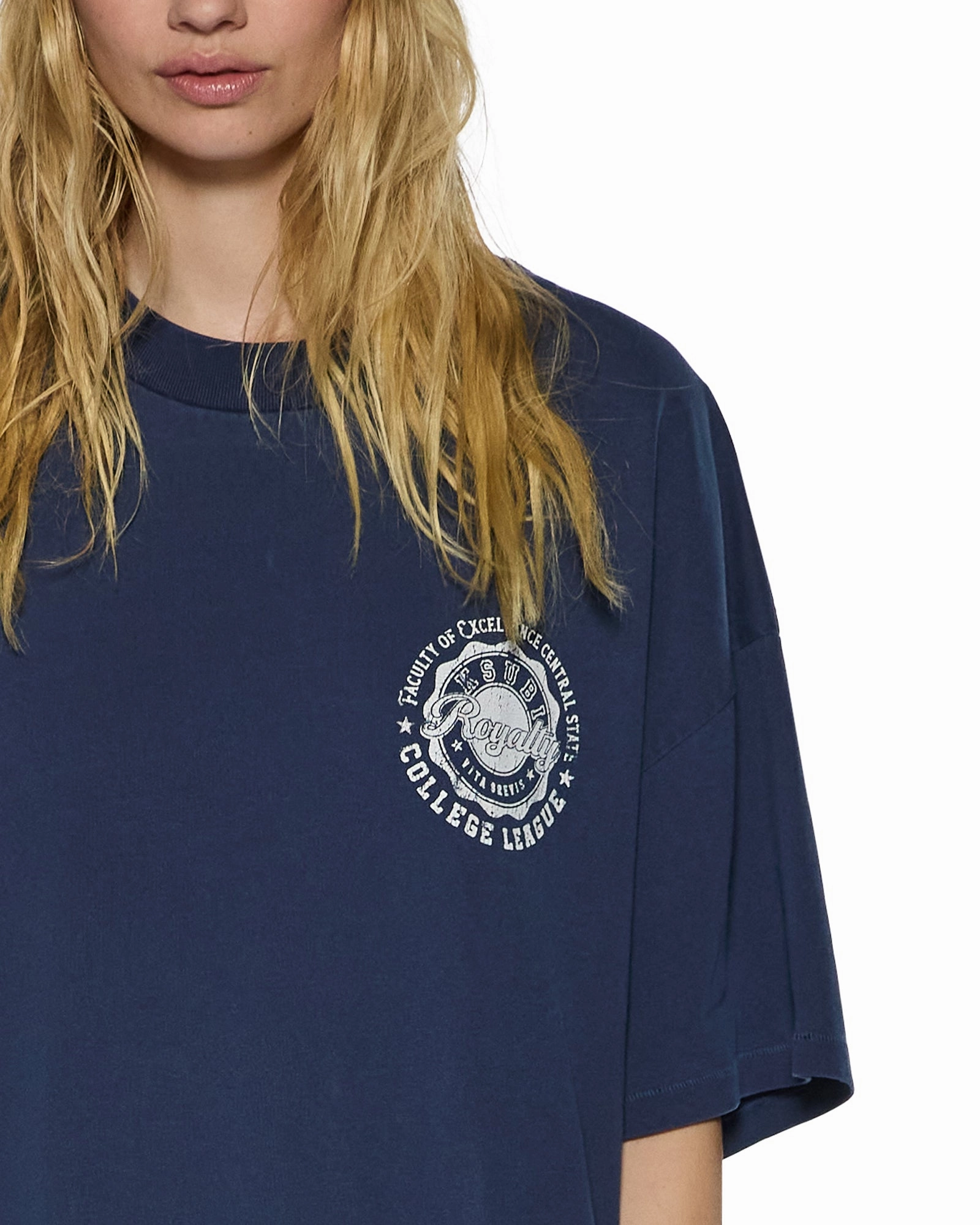 Thermal Regulation Fabric STACKS BOYFRIEND SS TEE INK BLUE