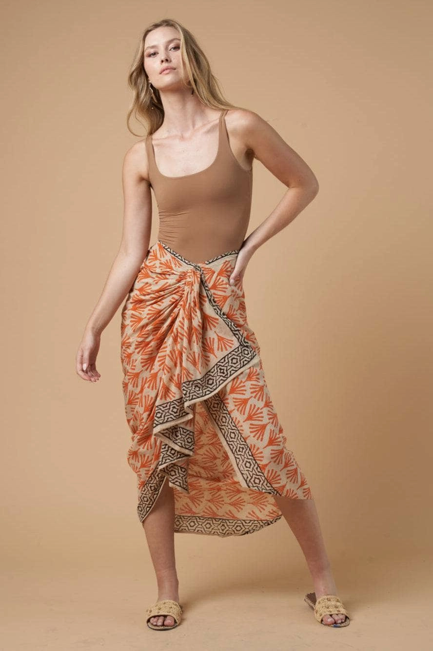 Crisp Look Ines Pareo Orange Skirt