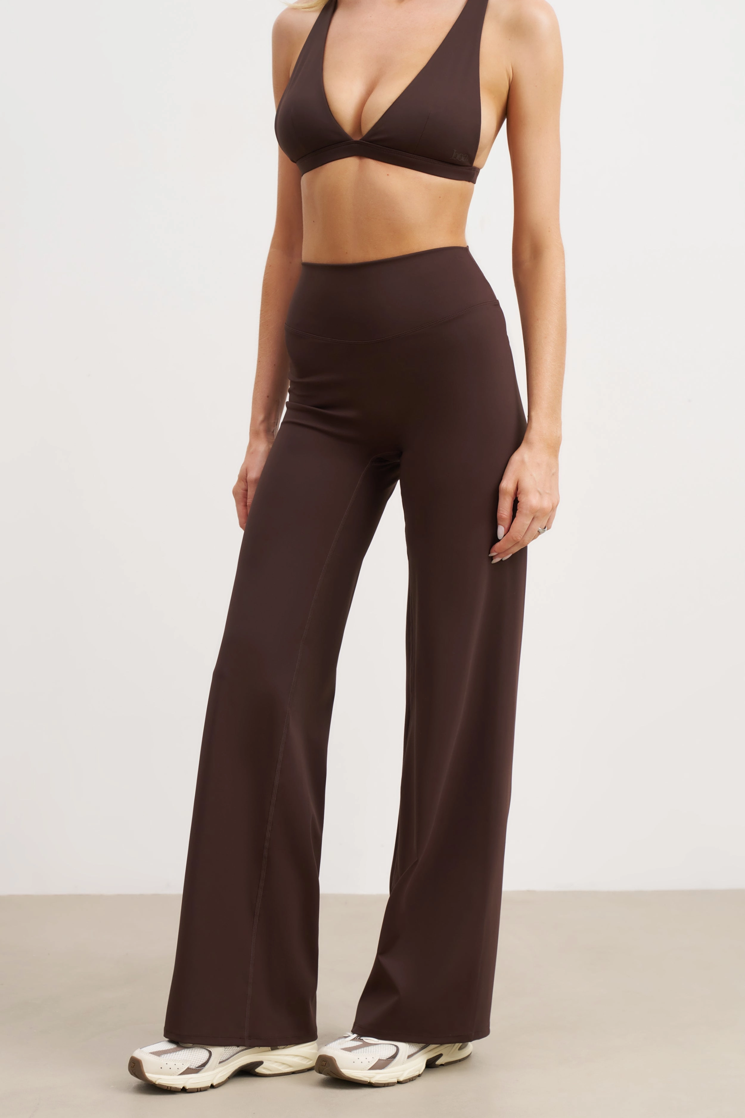 HighElasticity Base Sculpting Wide Leg Trousers - Carob