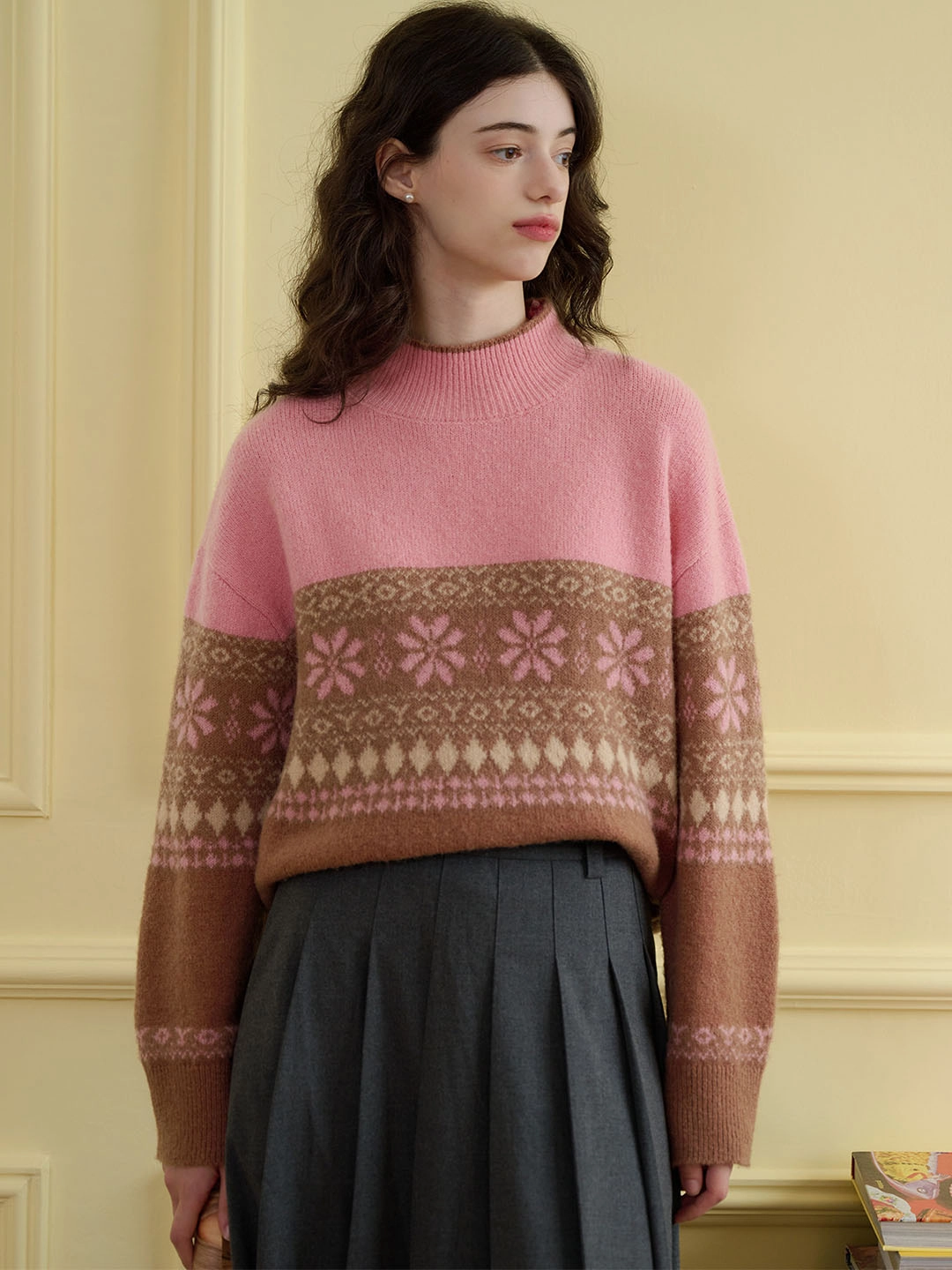 Thermoregulating Technology Light Warmth ??Final Sale??Savannah Geo Pattern Drop Shoulder Sweater