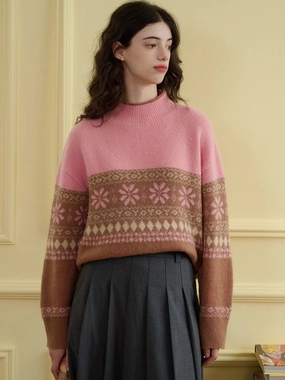 Thermoregulating Technology Light Warmth ??Final Sale??Savannah Geo Pattern Drop Shoulder Sweater