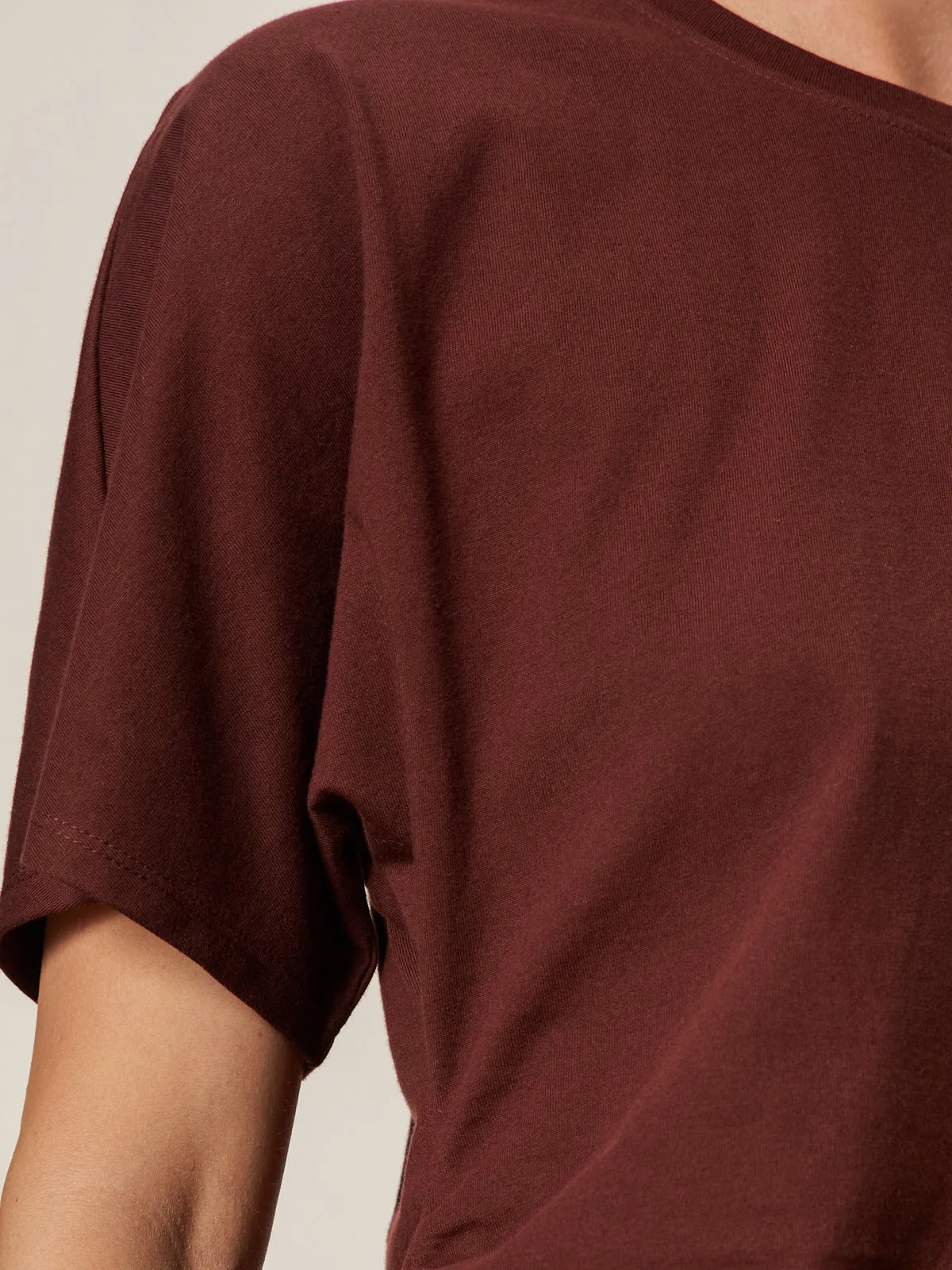 Shirred Waist Dolman Tee Chicory Soft Knit