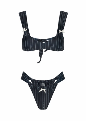 TearResistant Le Soliel Bikini Top | Pinstripe