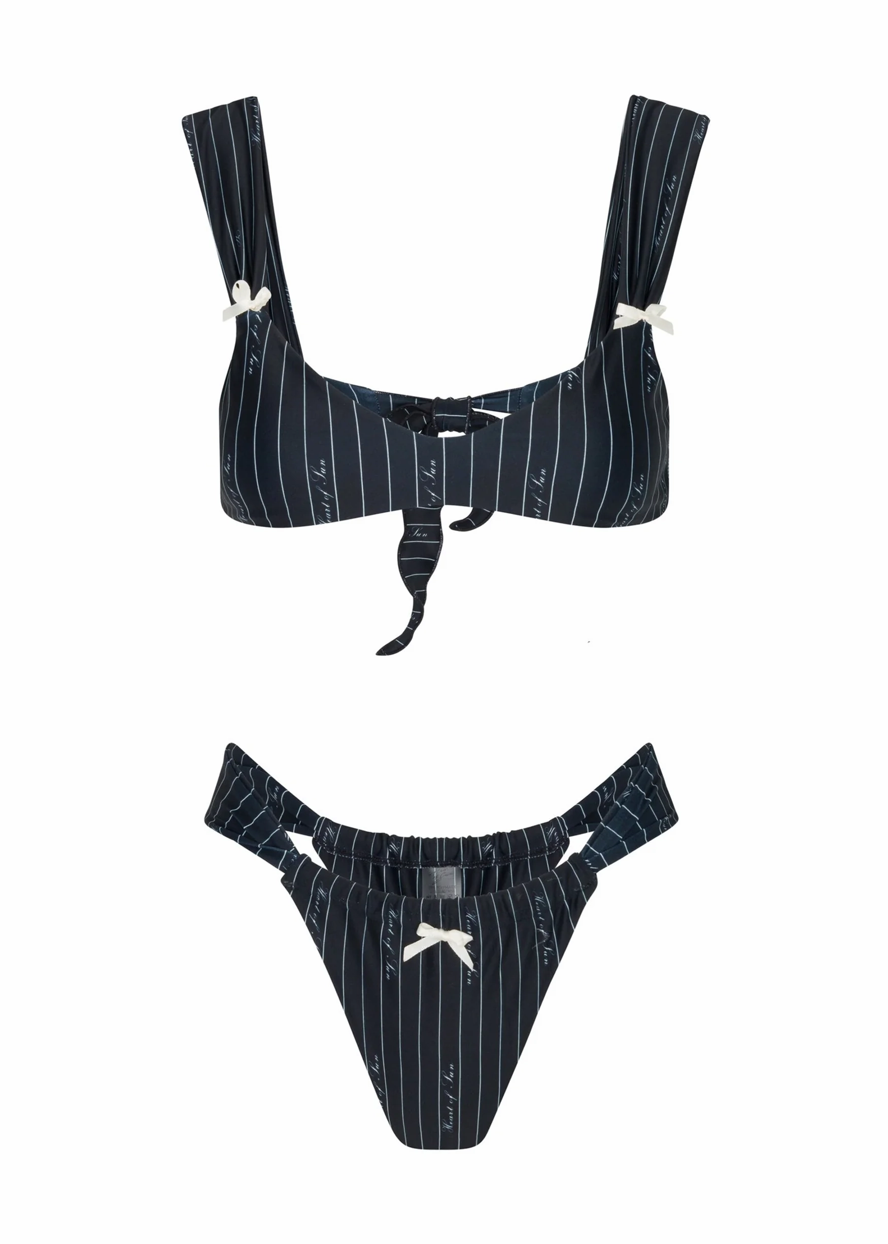SoftLining Basic Dress Le Soliel Skimpy Bikini Bottom | Pinstripe