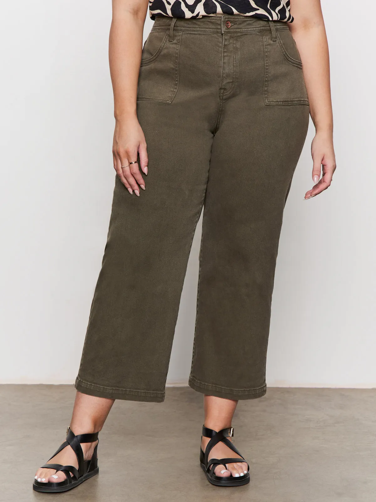 League Crop Jeans Fatigue Extended Sizing Adjustable loop Reversible design