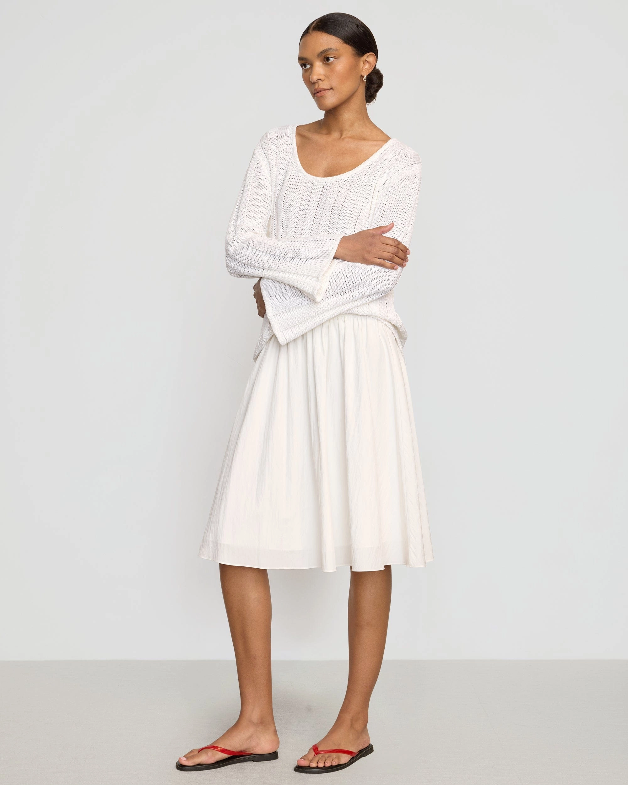 Leah Ribbed Scoop-Neck Sweater Architectural Tailoring ChafeFreeEdging