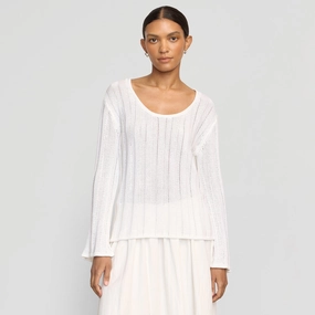 Leah Ribbed Scoop-Neck Sweater WrinkleFree Fabric AbrasionResistant Edging