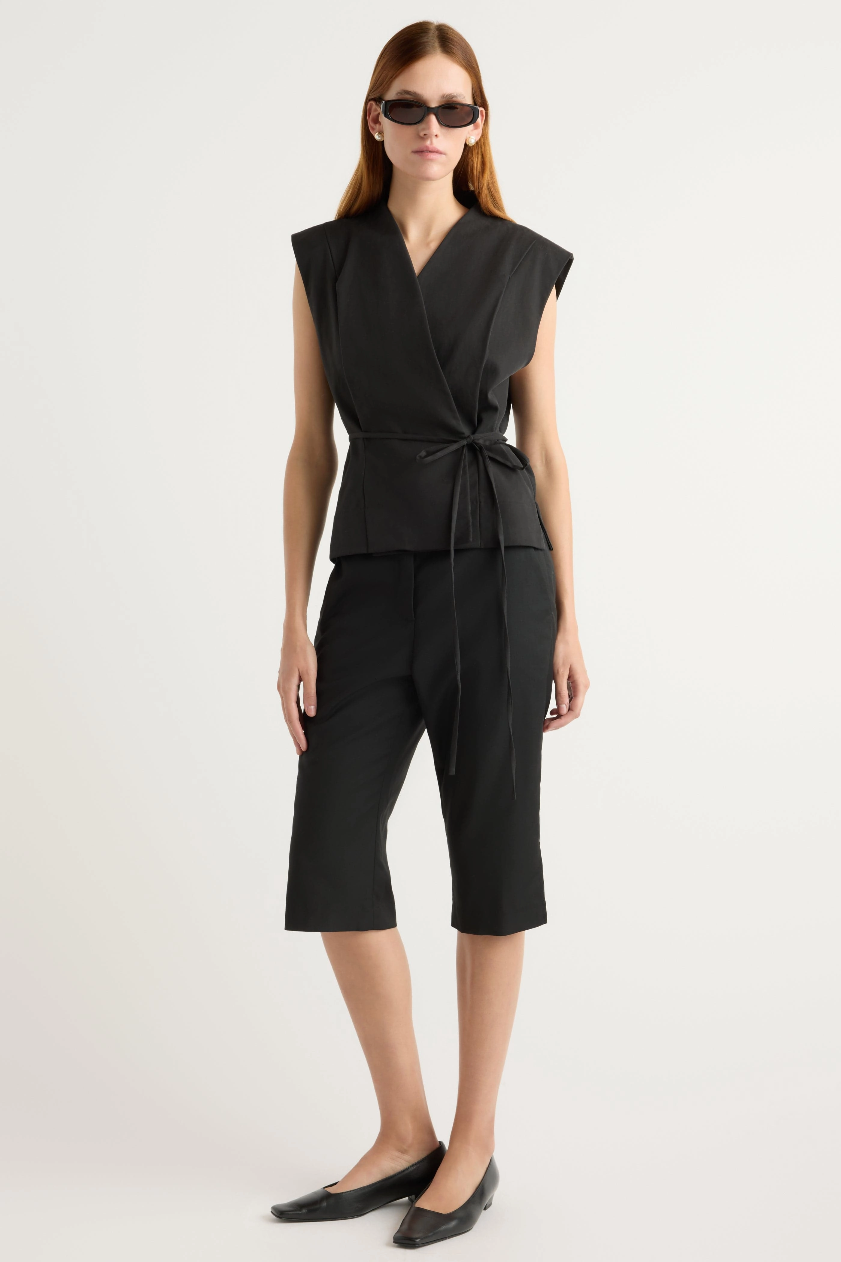 Leandra Tencel-Blend Wrap Vest Non Restrictive Fit