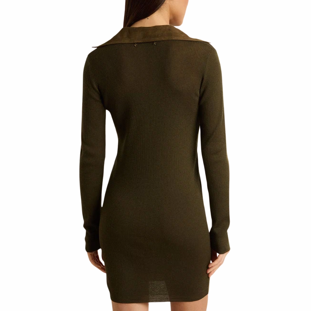 Upgrade-Option Chill Detail Leather Detail Mini Dress