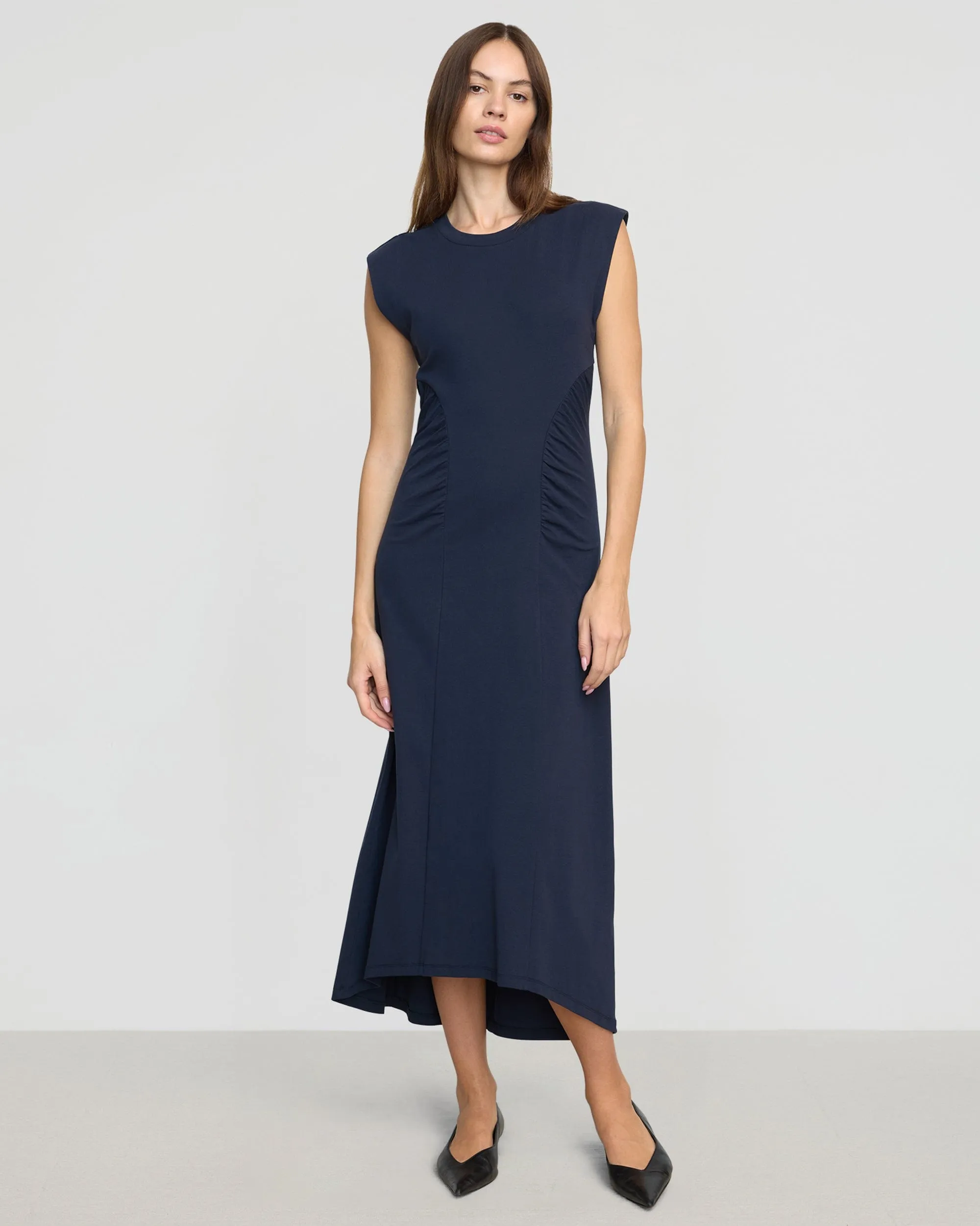 Layer Base Back Detail Lenox Side-Ruched Dress