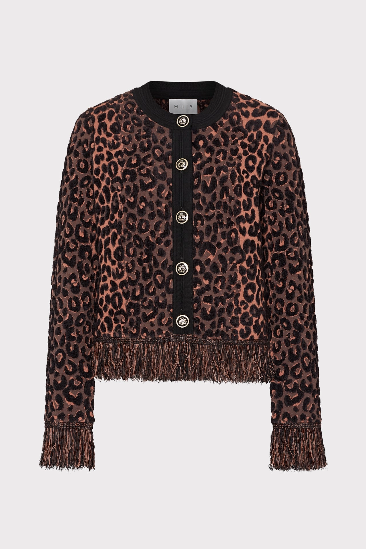 Winter Travel Leopard Fringe Cardigan Jacket