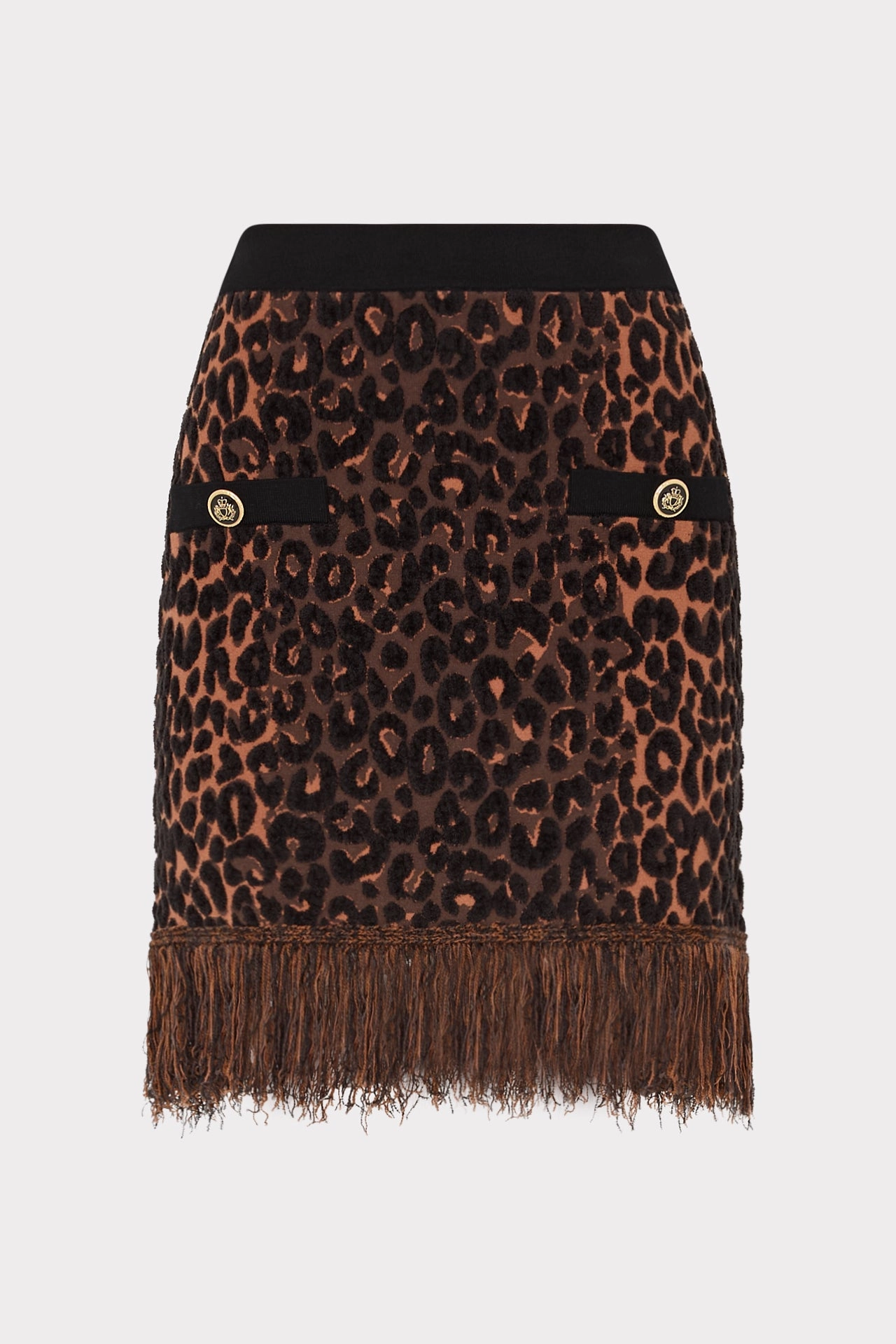 Leopard Fringe Knit Mini Skirt Travel Essential MultiPly Yarn Construction