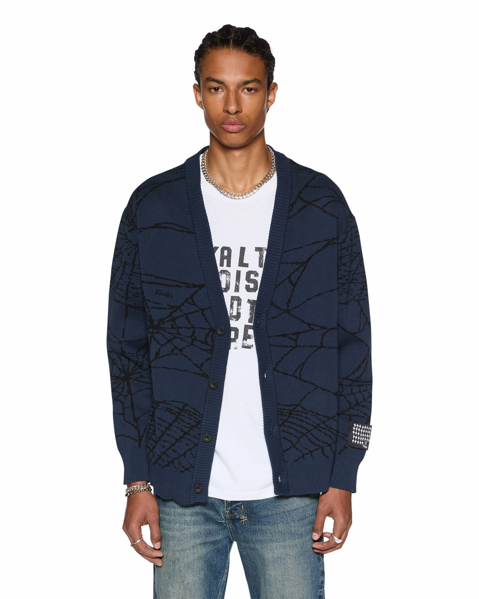 LIES KNIT CARDIGAN GASOLINE Basic Sweatshirt