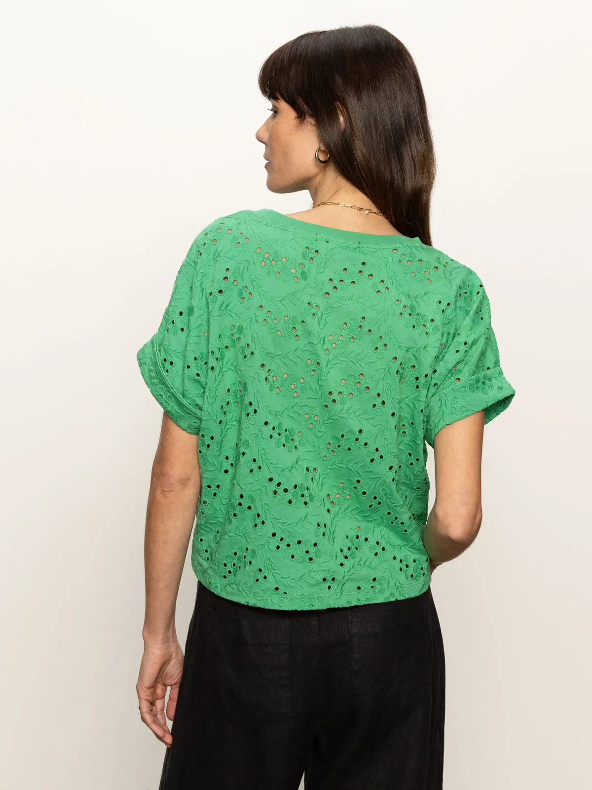 Anti-pilling Trendy Comfort Fit All Day Eyelet Tee Palm