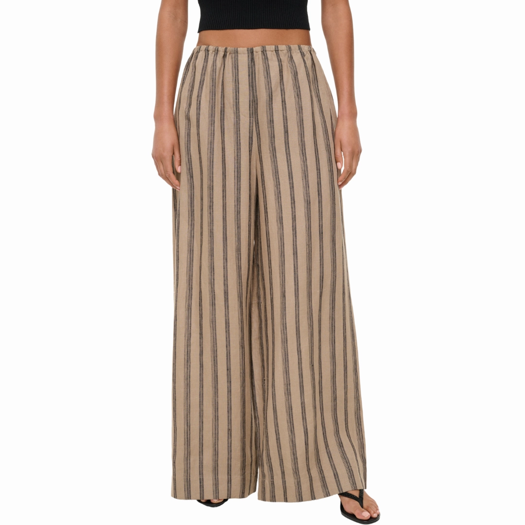 Sahara Stripe Bonfire Linen Pant All Day Fit Cozy Comfort
