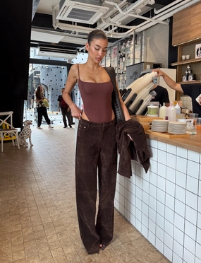 CAMELLIA PANT - CHOCOLATE SUEDE Cozy Wear