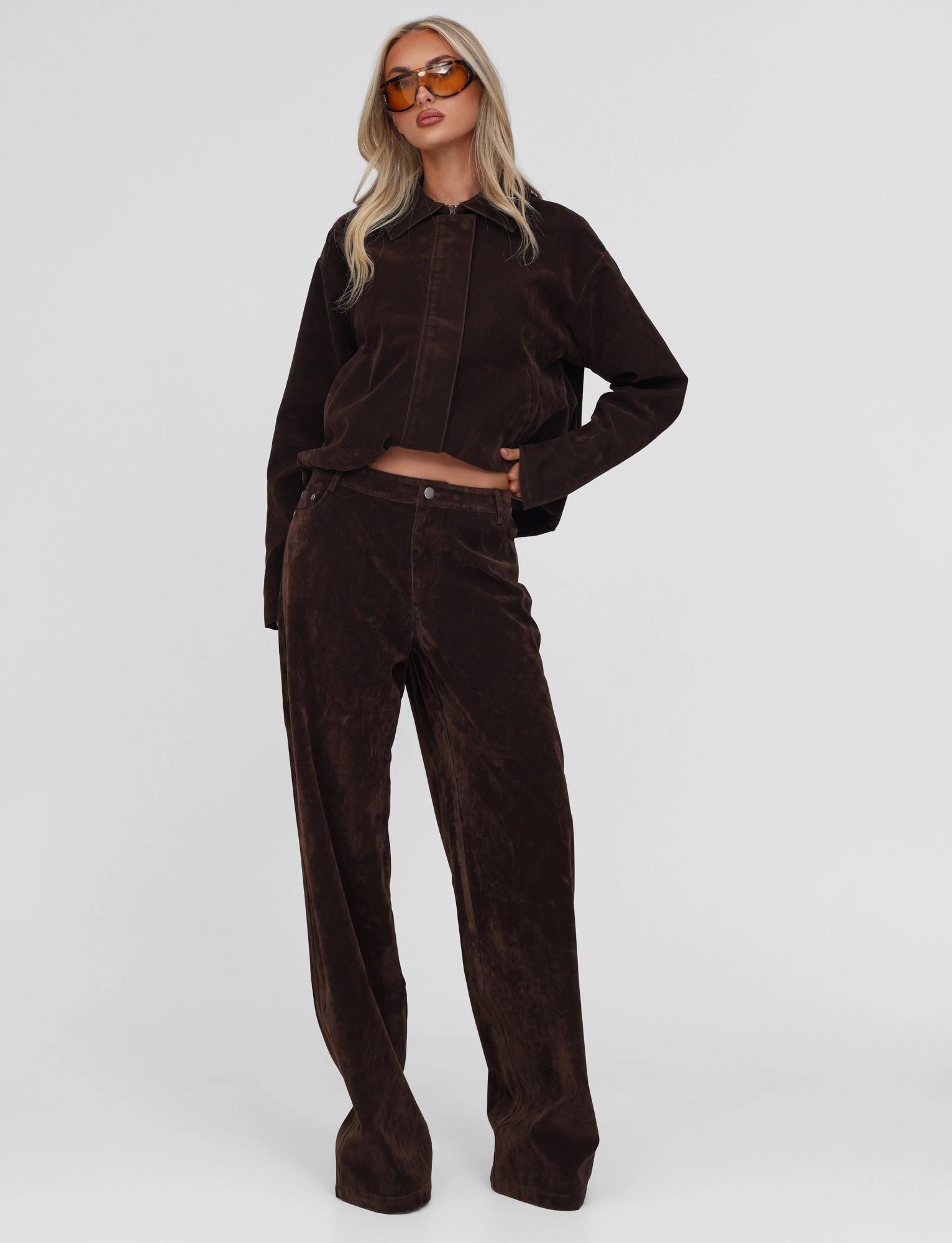 CAMELLIA PANT - CHOCOLATE SUEDE Layered Look