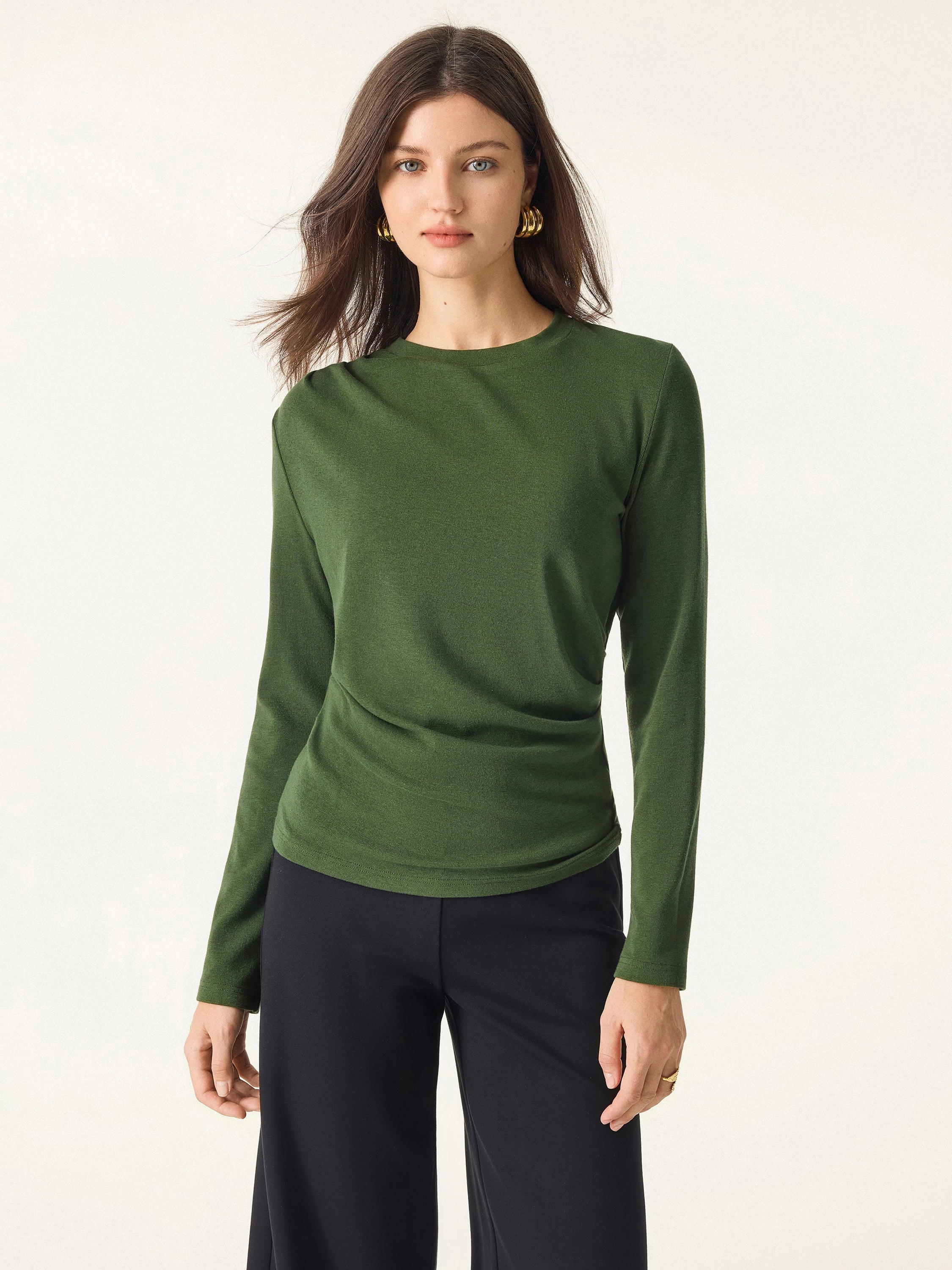 SolarReflectiveFinish Light Warm Crewneck Tucked Top