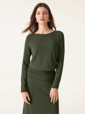 AllClimateAdaptive Contoured Side Panels Light Warm Round Neck Side Ruched Top