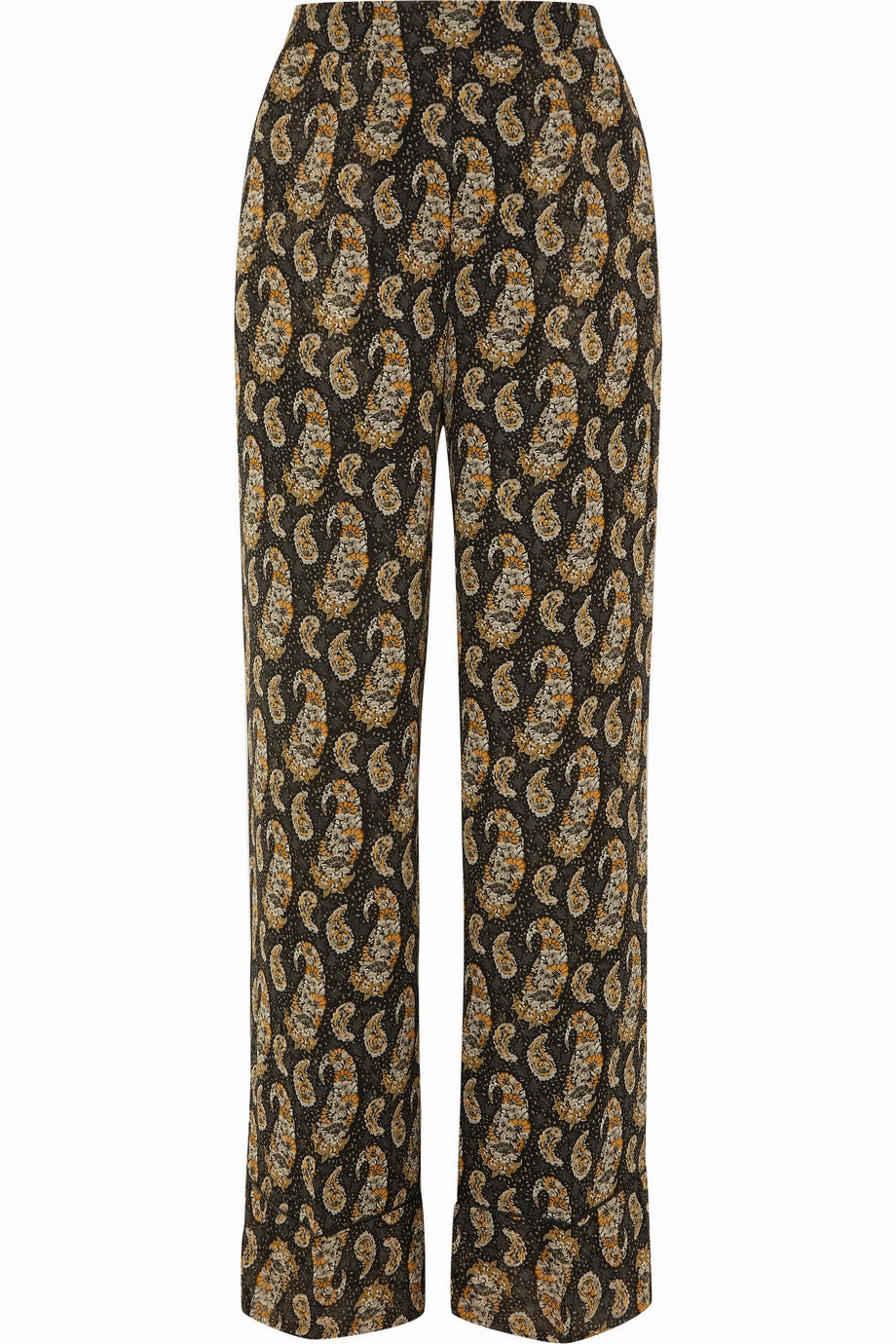 Bani Paisley Silk Wide Leg Pant Day Wear Snug Waist
