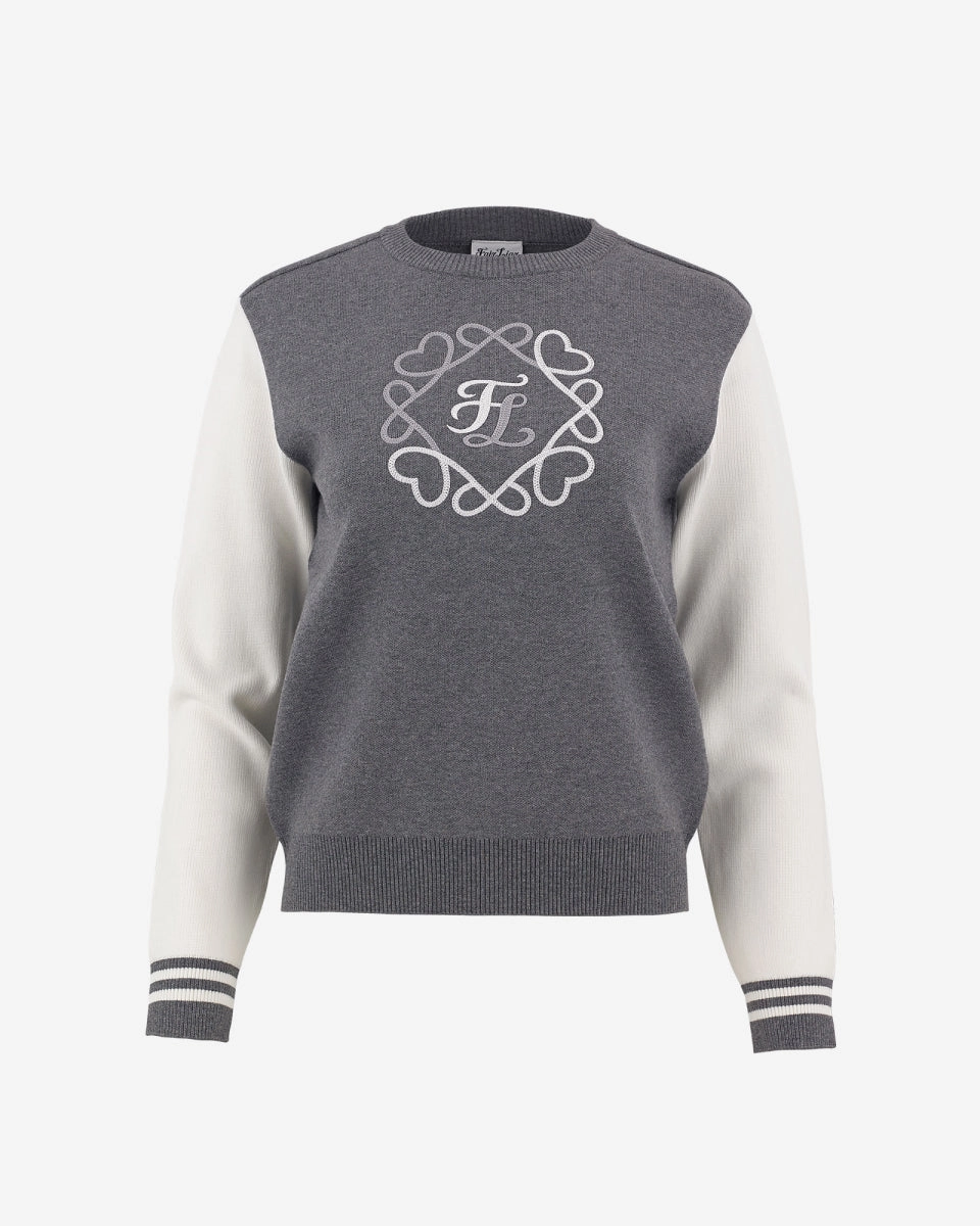 DoubleStitchedSeams Adaptive Fit Technology Heart Fair Liar Symbol Knit - Grey