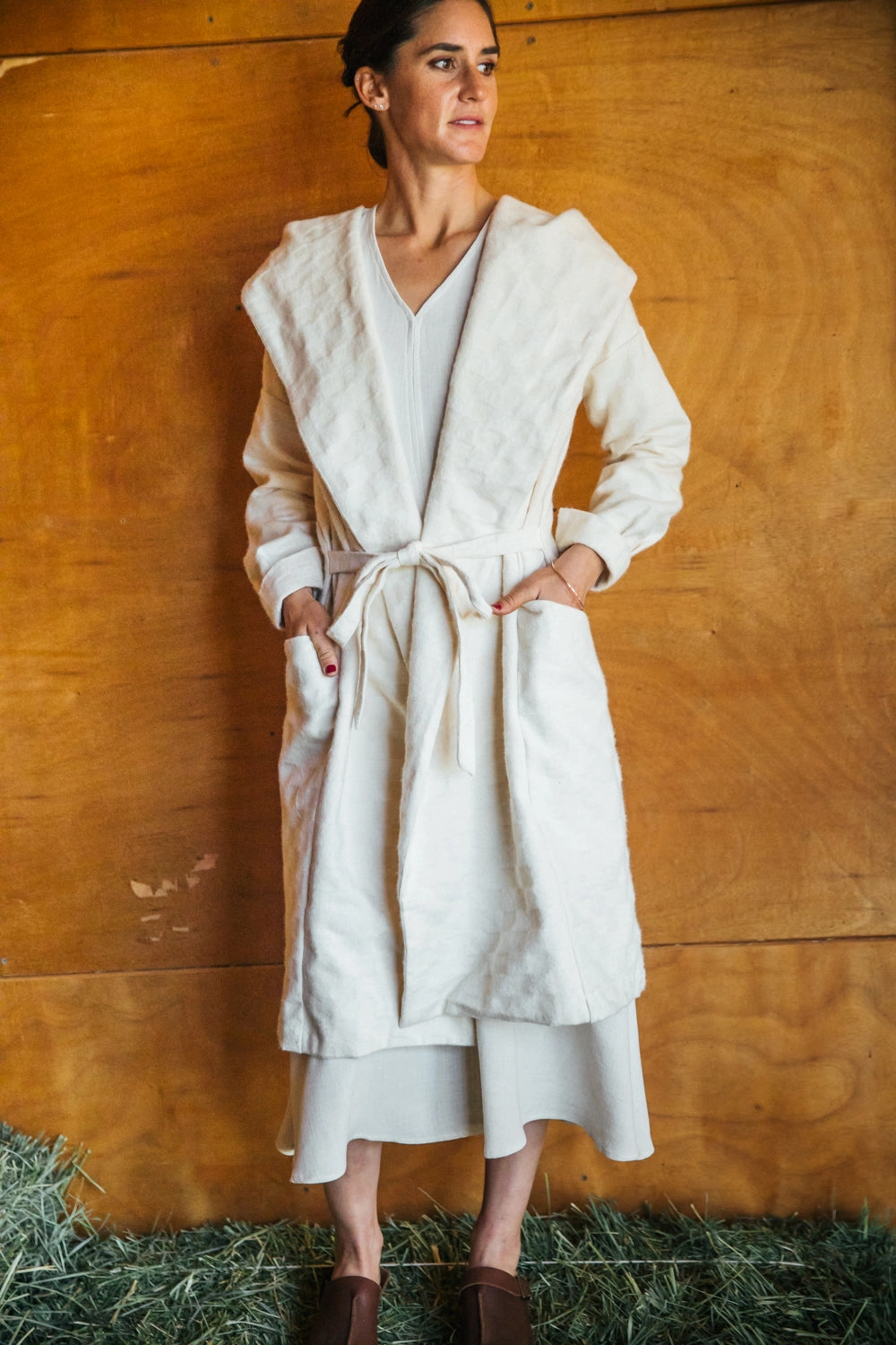 Mantle Jacket in Snow Jacquard TemperatureRegulating Yarn Ventilated Panels