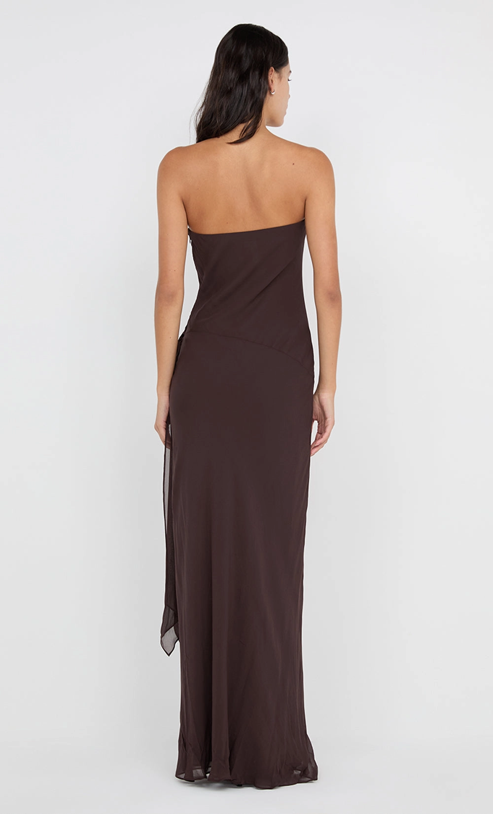 SONEVA STRAPLESS MAXI DRESS - DARK CHOCOLATE Date-Night