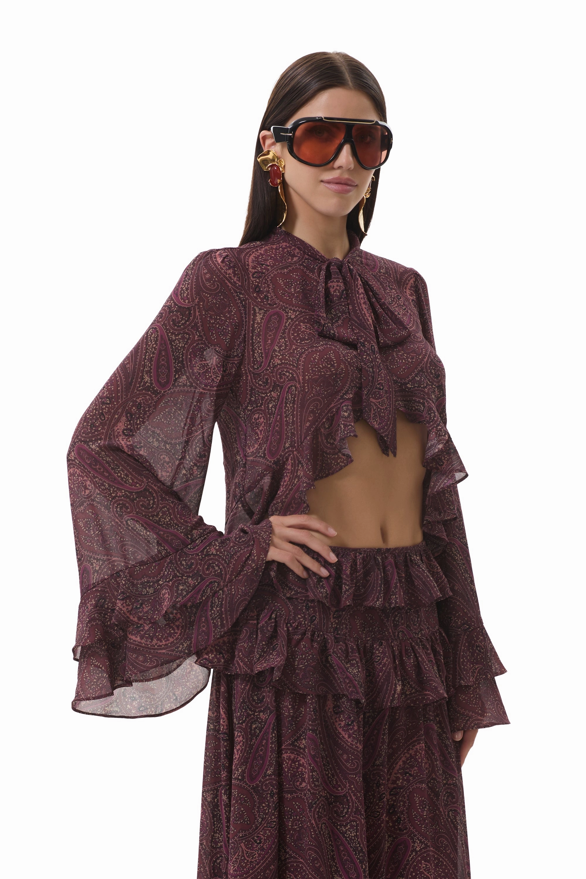 RelaxedFit SnagFreeKnit Aldora Top - Chocolate Paisley
