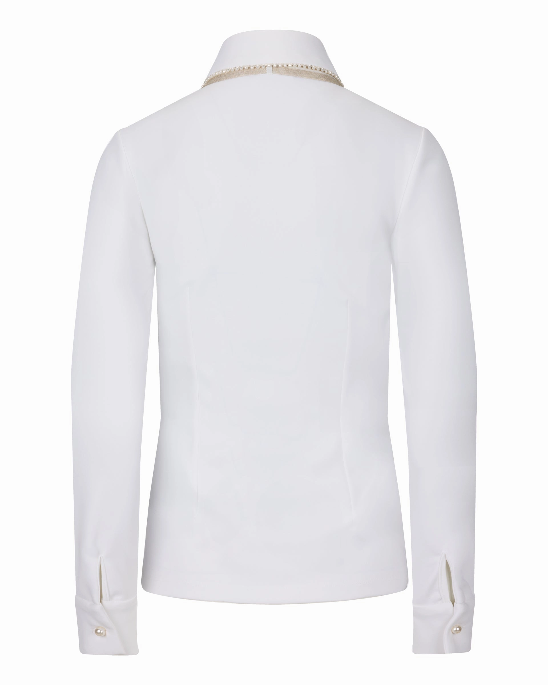 Sustainable Textile Pearl collar t-shirt with scarf - Ivory